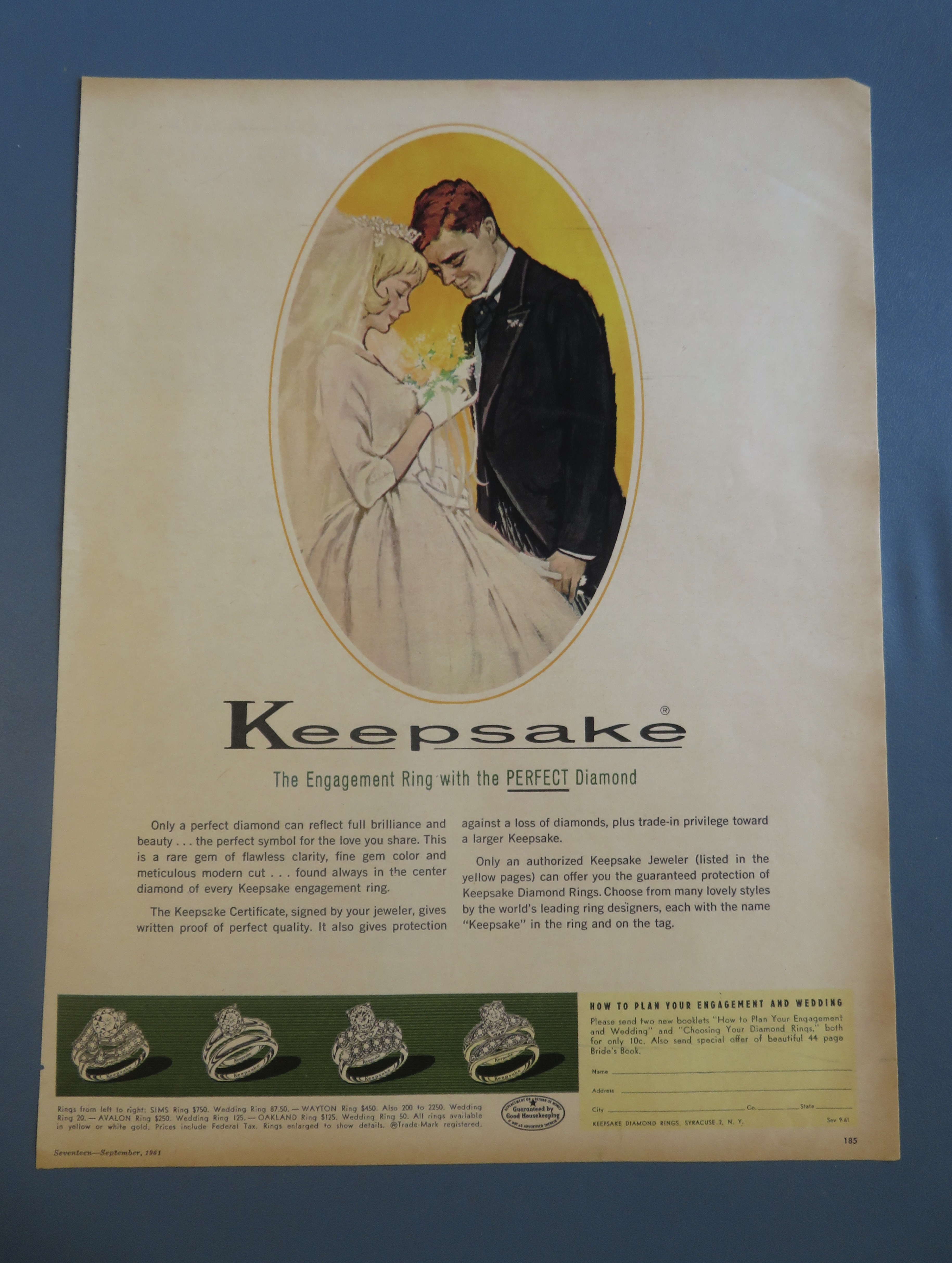 1961 Keepsake Rings with Bride & Groom
