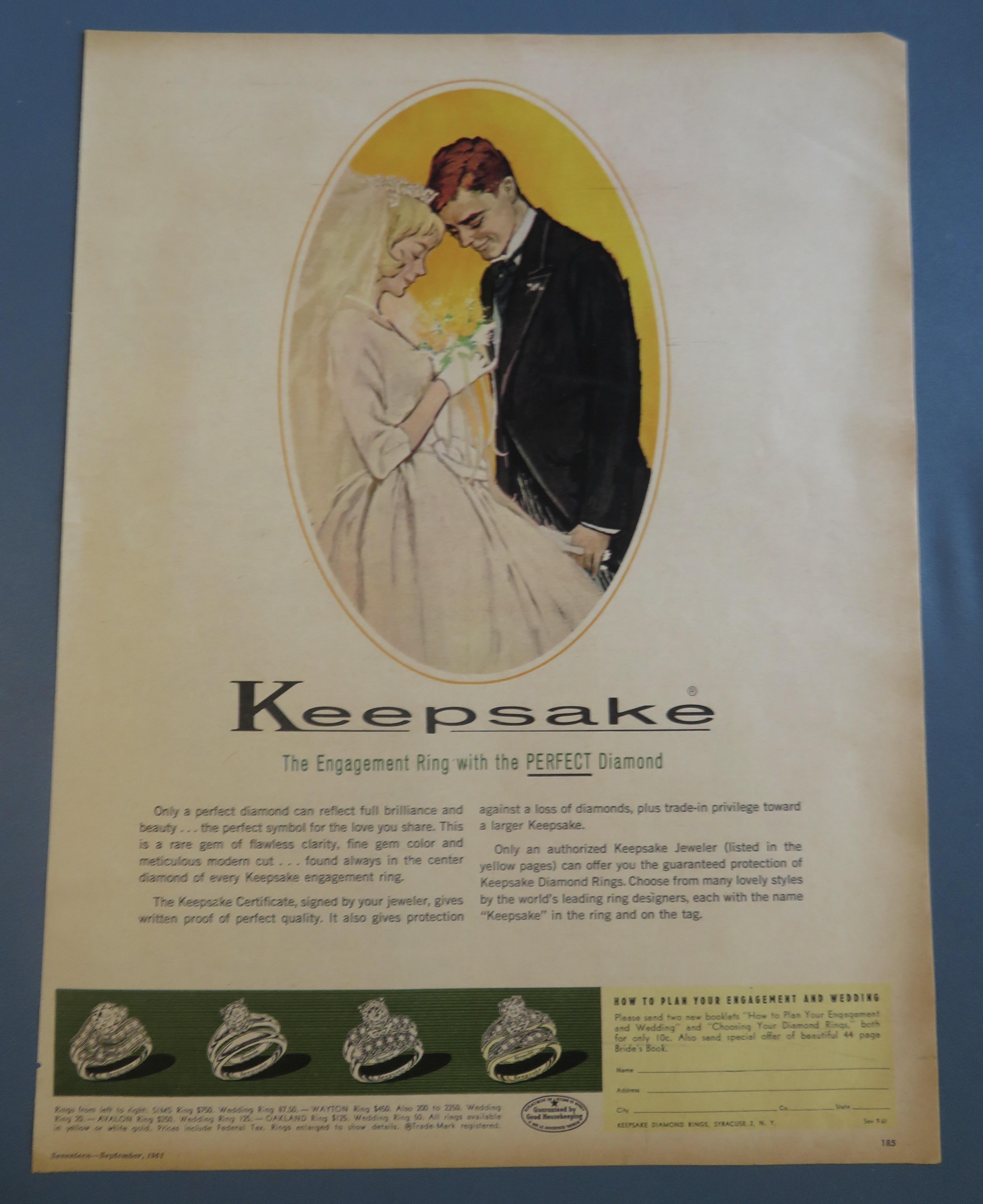 1961 Keepsake Rings with Bride & Groom
