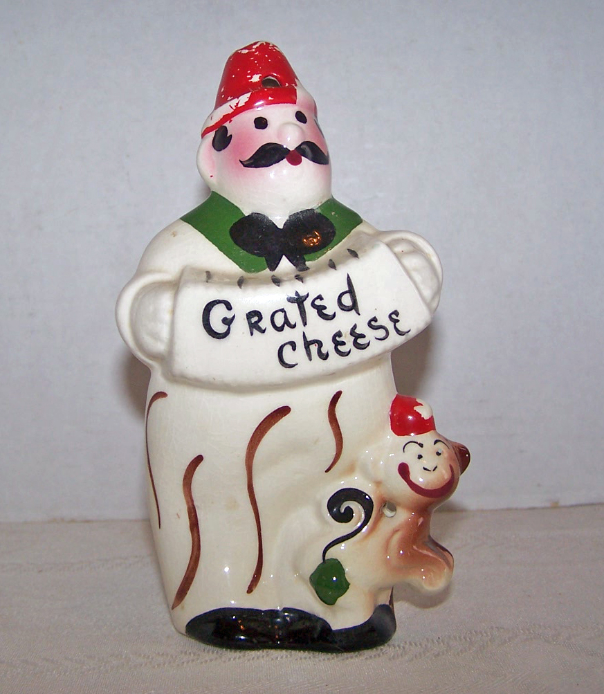 Figural Man Grated Cheese Shaker