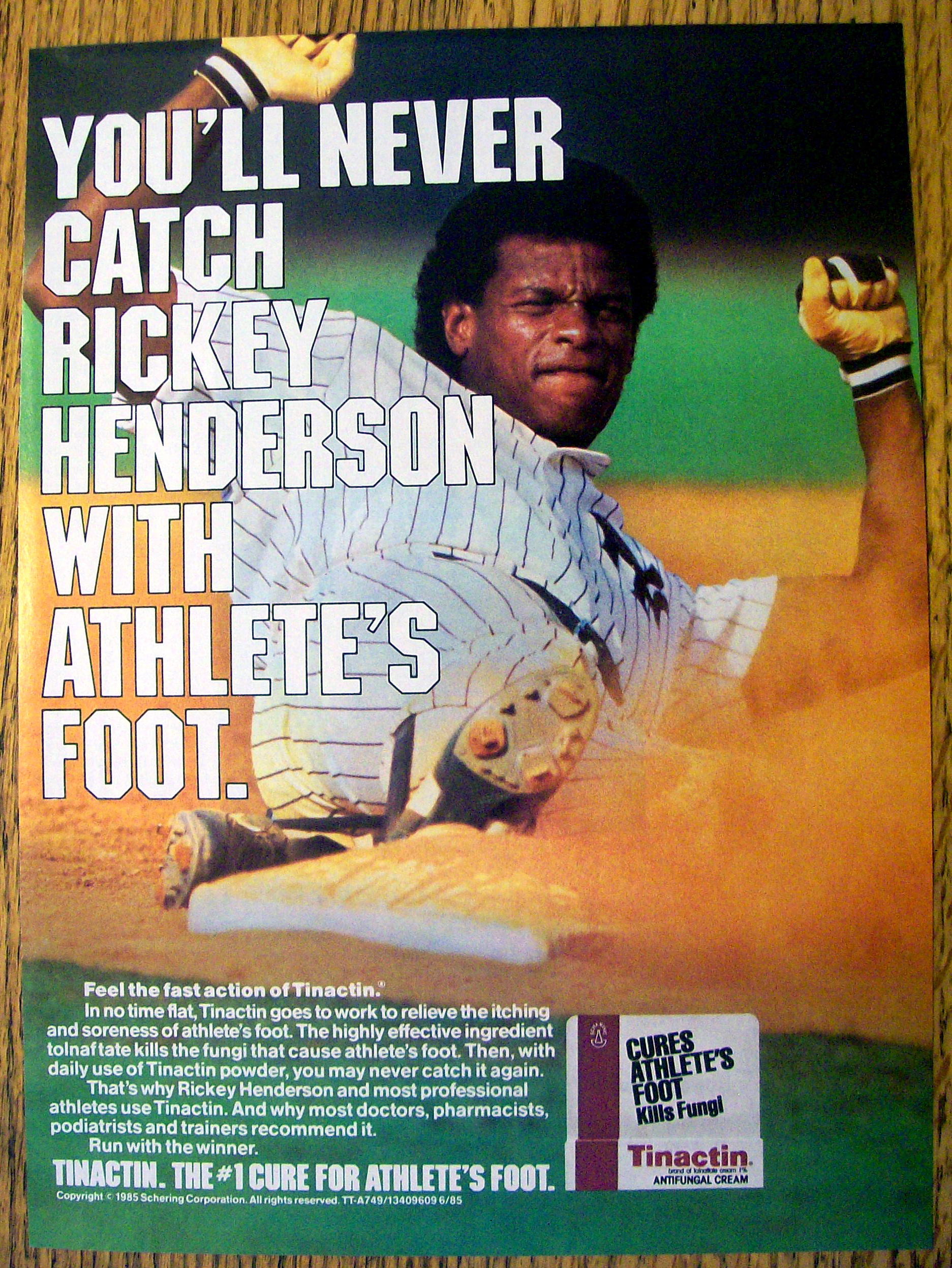 Vintage Ad: 1985 Tinactin Cream with Rickey Henderson