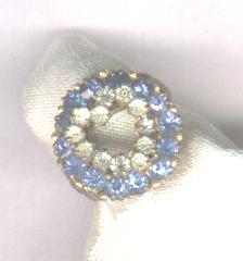 Blue & Clear Rhinestone Heart Ring