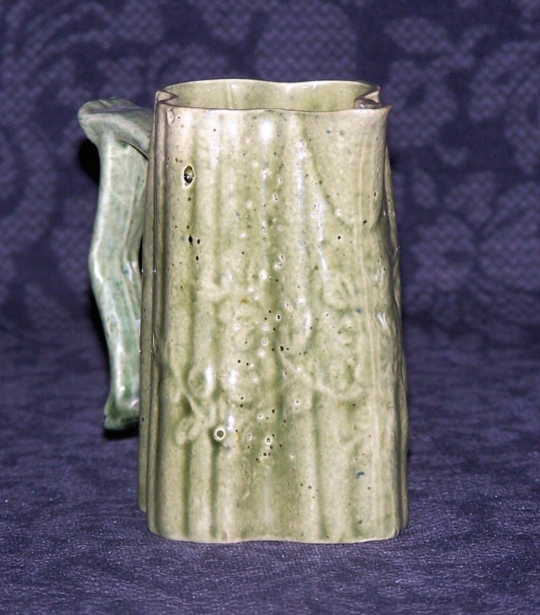 Green Ribbed Creamer