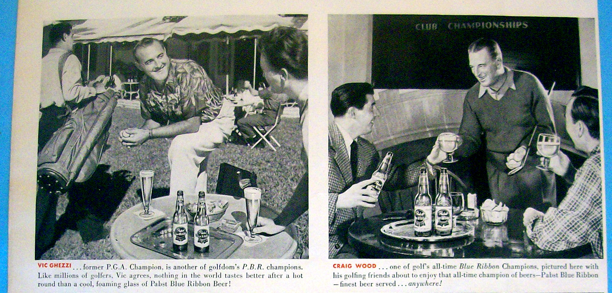 Vintage Ad: 1951 Pabst Blue Ribbon Beer w/Wood & More