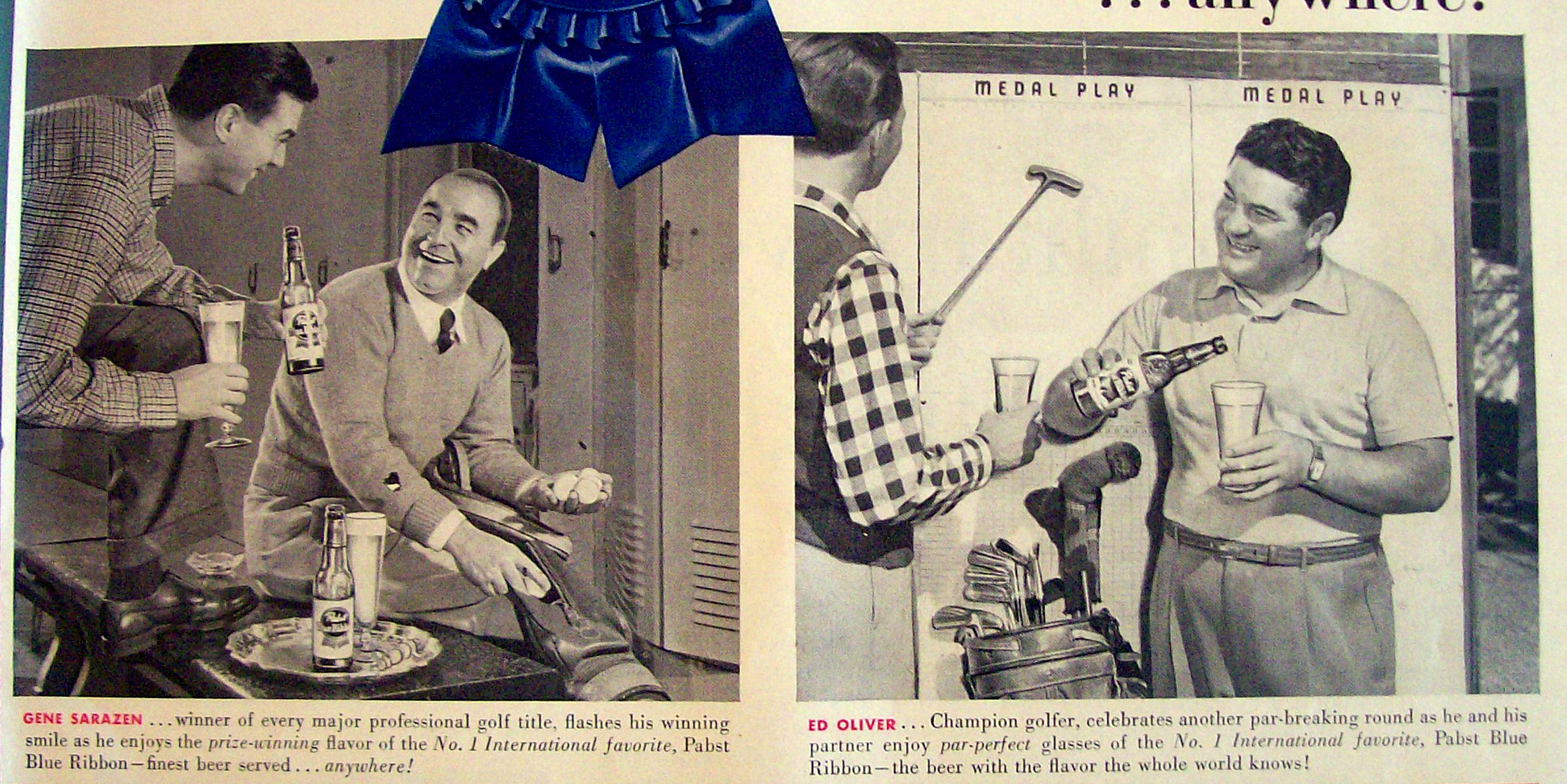 Vintage Ad: 1951 Pabst Blue Ribbon Beer w/Wood & More