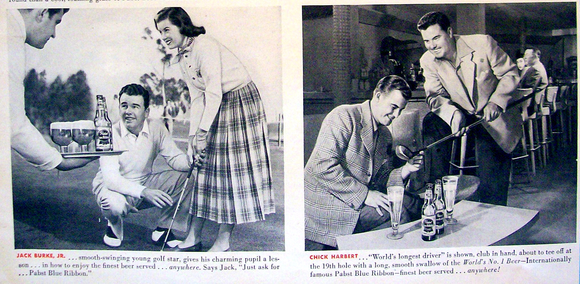 Vintage Ad: 1951 Pabst Blue Ribbon Beer w/Wood & More