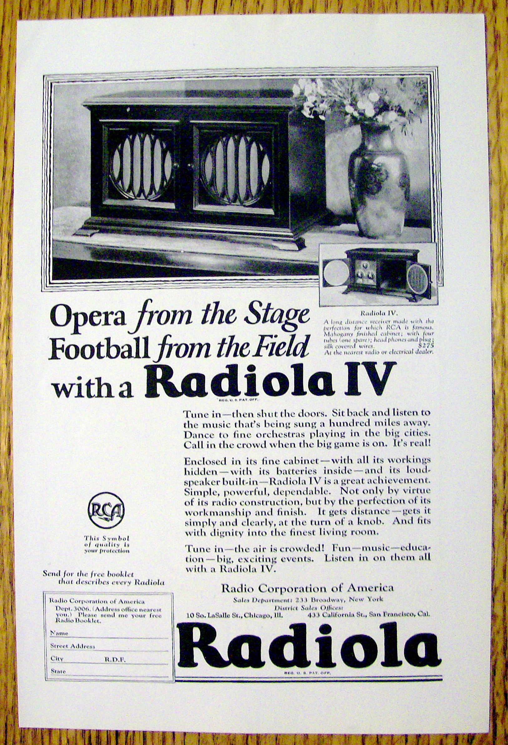 1923 Radiola IV Receiver