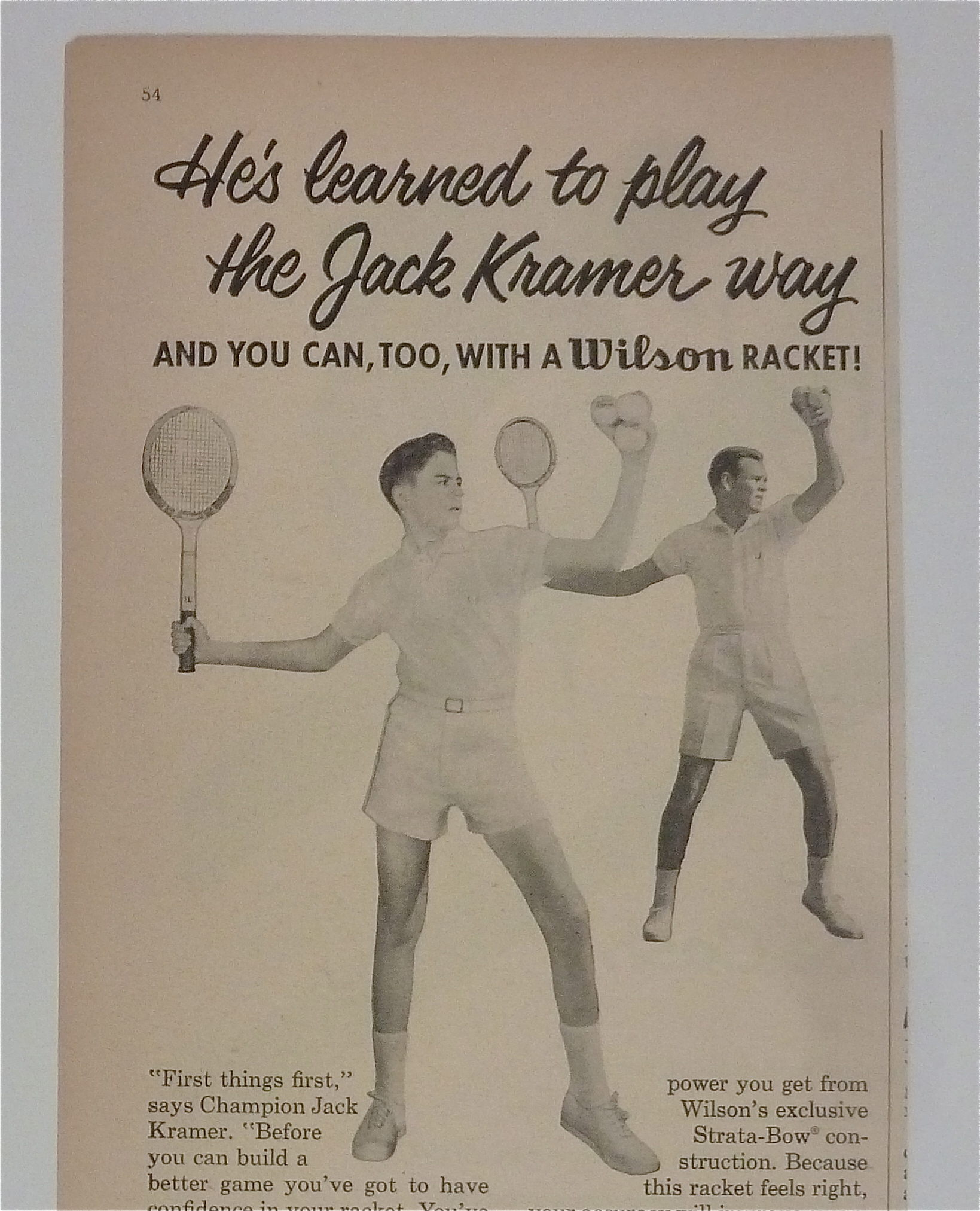 1958 Wilson Tennis Racket with Jack Kramer