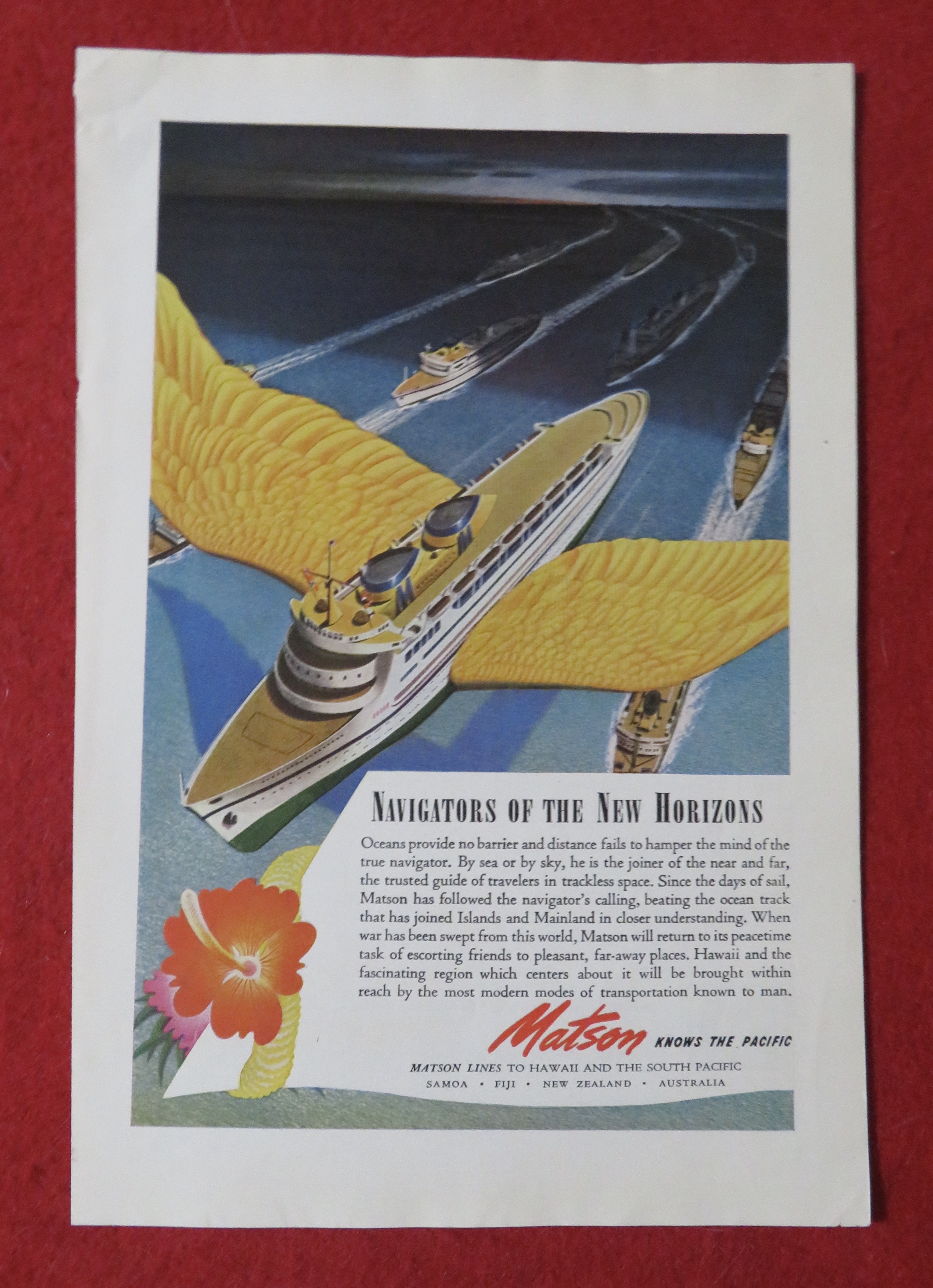 1944 Matson Lines To Hawaii with New Horizons