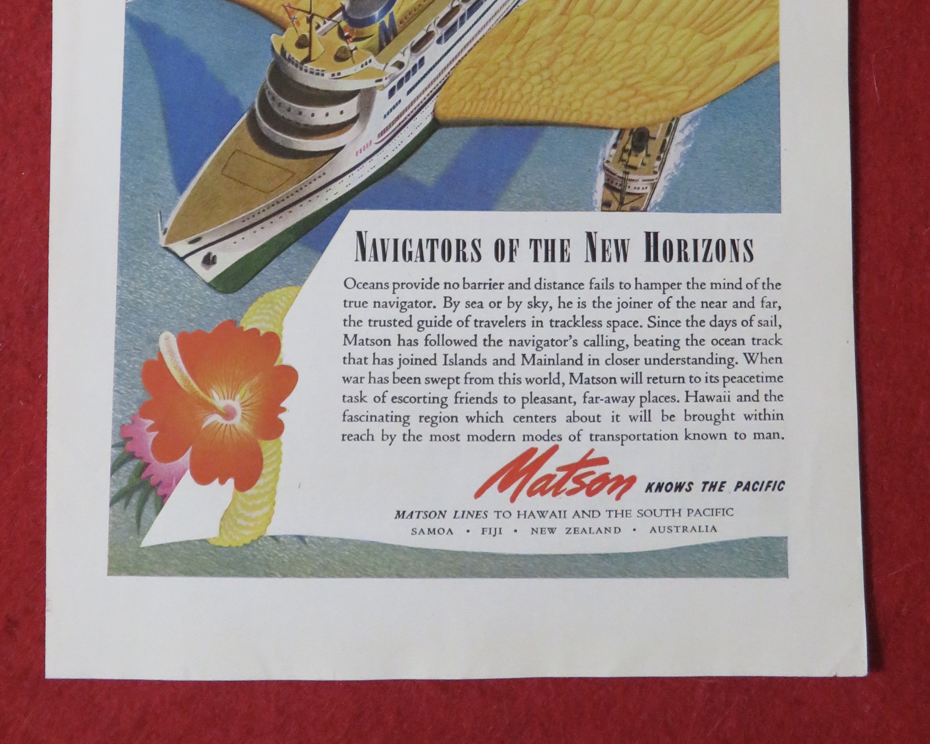 1944 Matson Lines To Hawaii with New Horizons