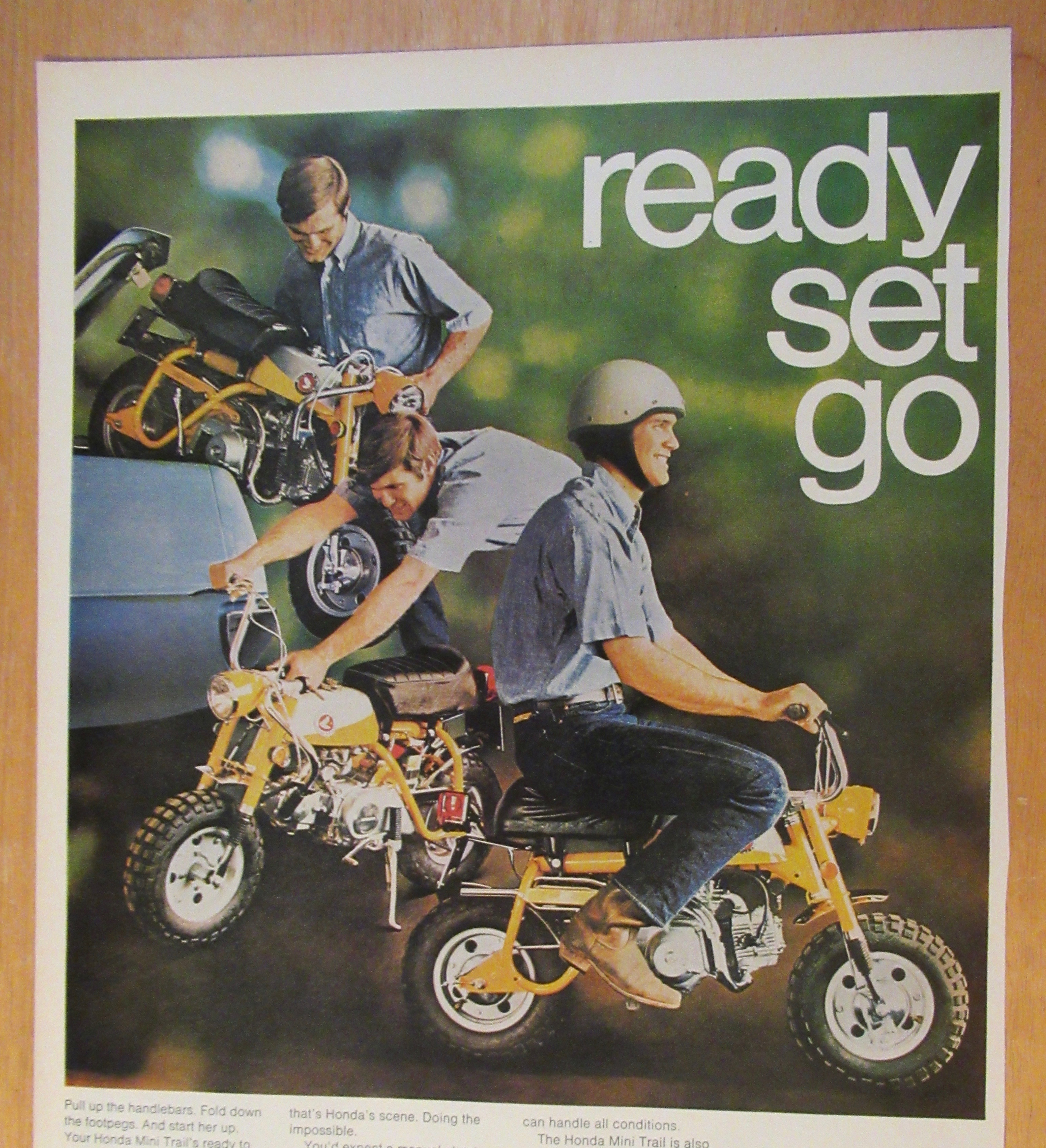 1969 Honda Mini Trail Motorcycle w/ Man on Bike