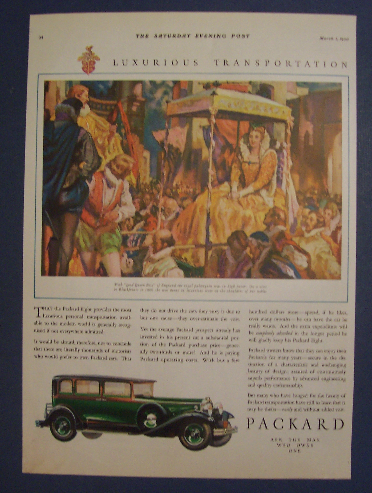 1930 Packard with Queen Bess Of England