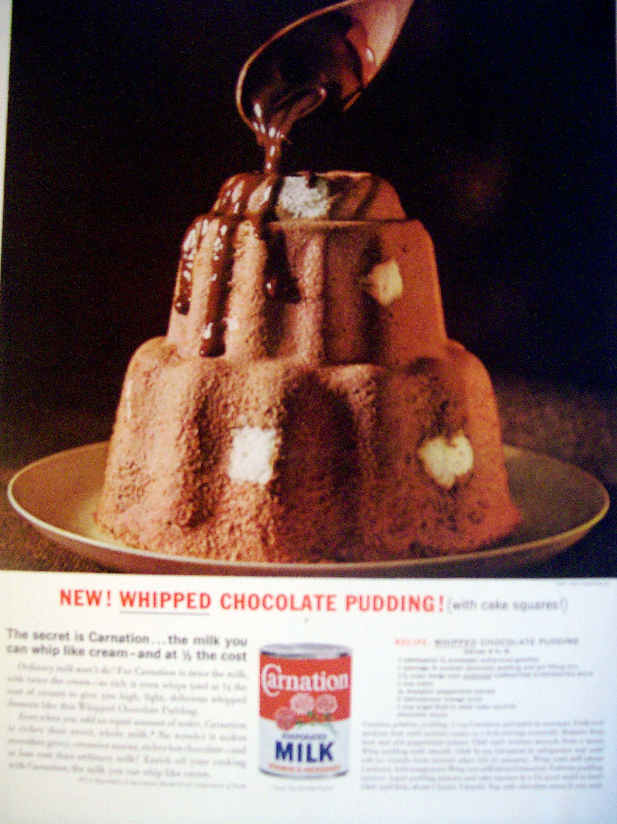 1963 Carnation Milk with Whipped Chocolate Pudding