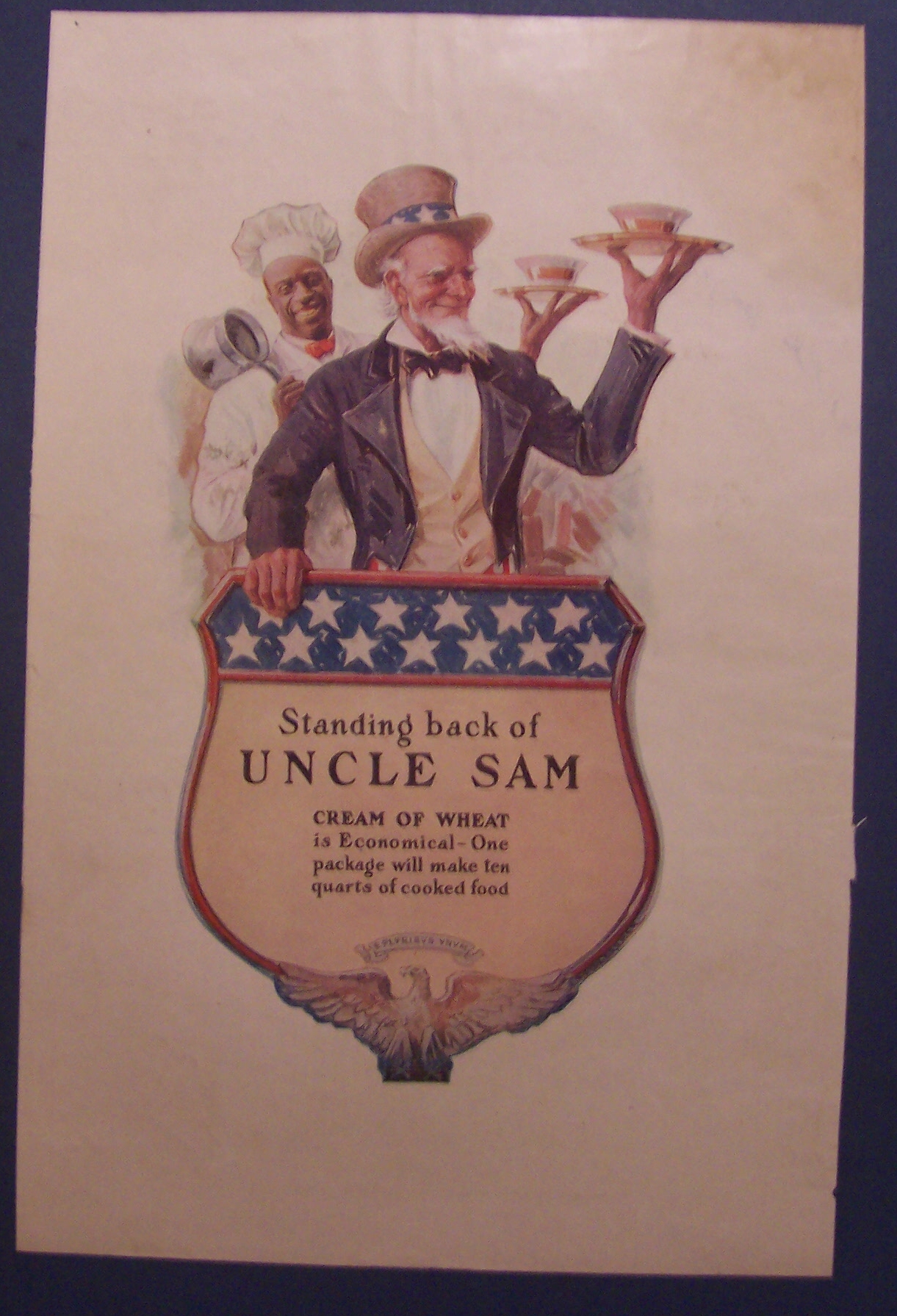 1918 Cream Of Wheat Cereal Ad with Uncle Sam