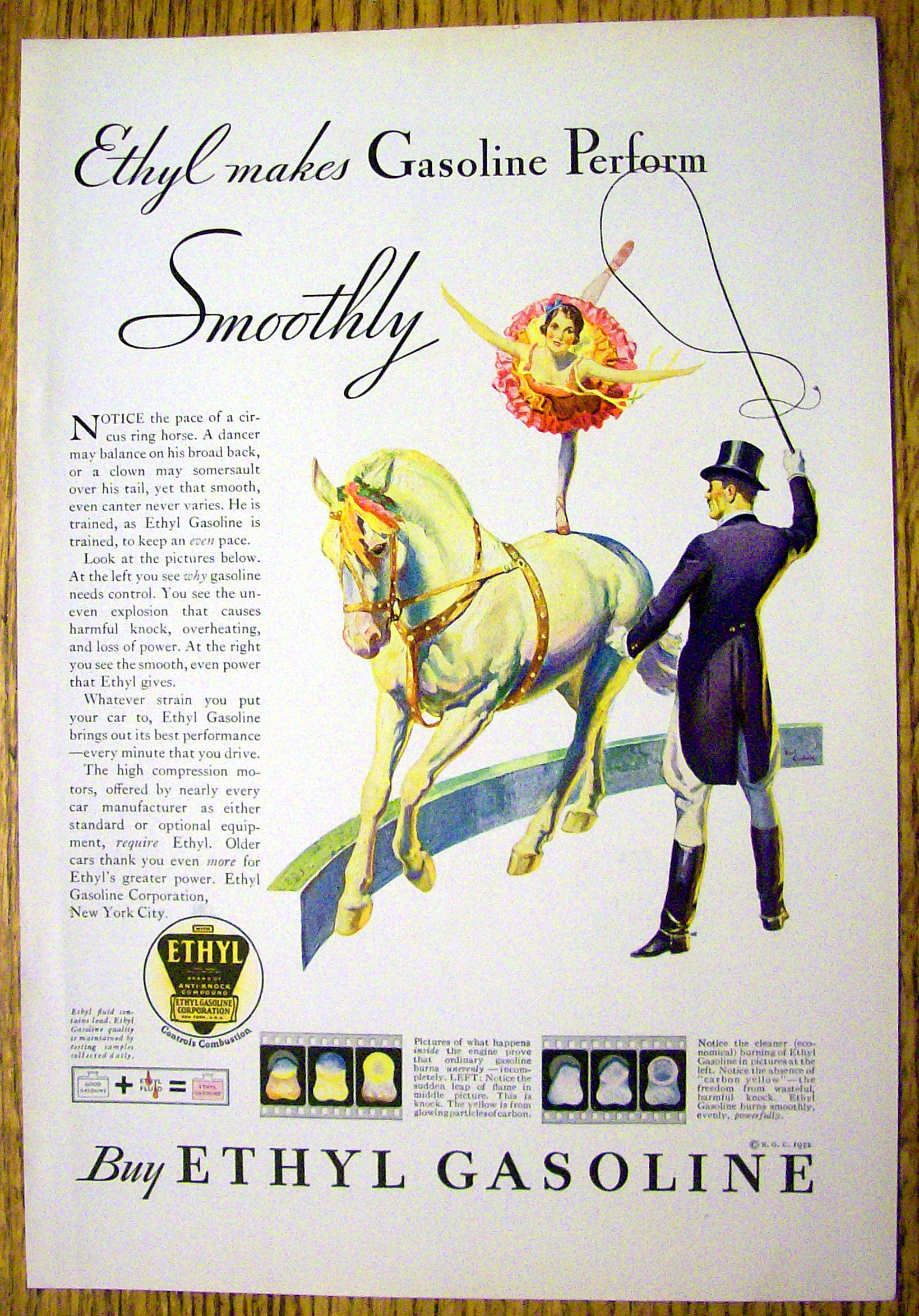 1932 Ethyl Gasoline with Woman & Man in the Circus