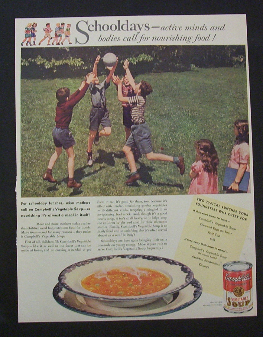 1940  Dual  Ad:  Birds  Eye  Foods  &  Campbell's  Soup