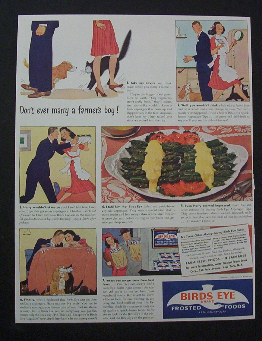 1940  Dual  Ad:  Birds  Eye  Foods  &  Campbell's  Soup