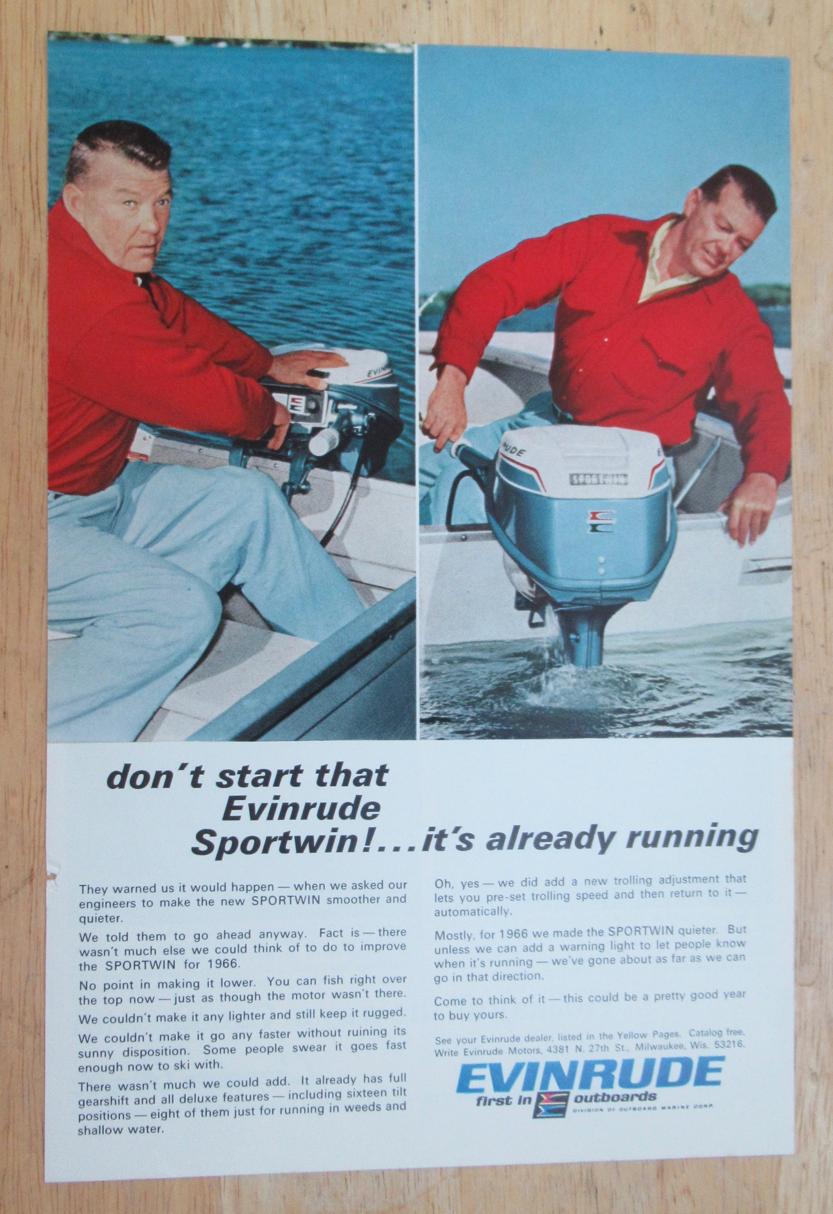 1966 Evinrude Outboards with Man In A Sportwin