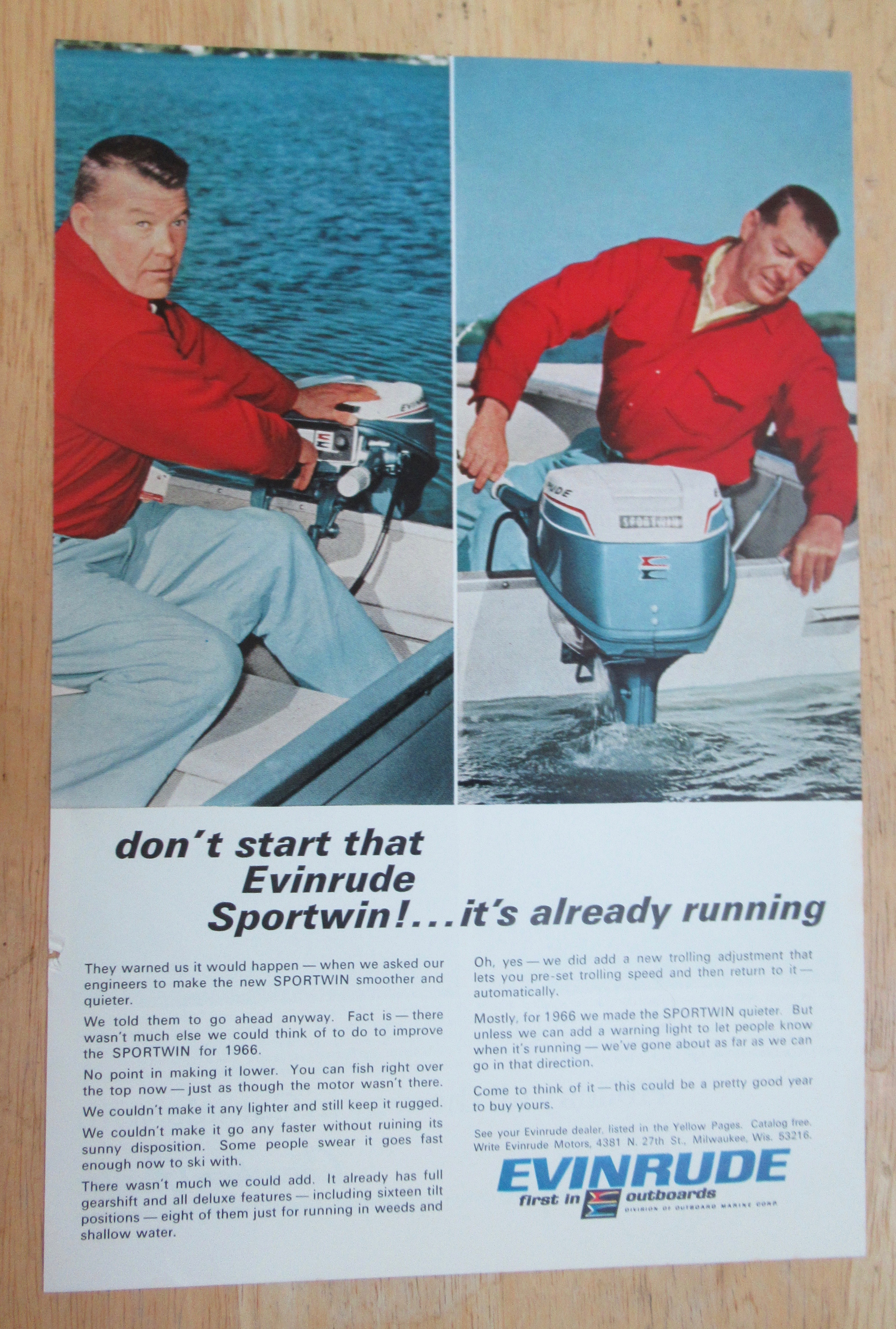 1966 Evinrude Outboards with Man In A Sportwin