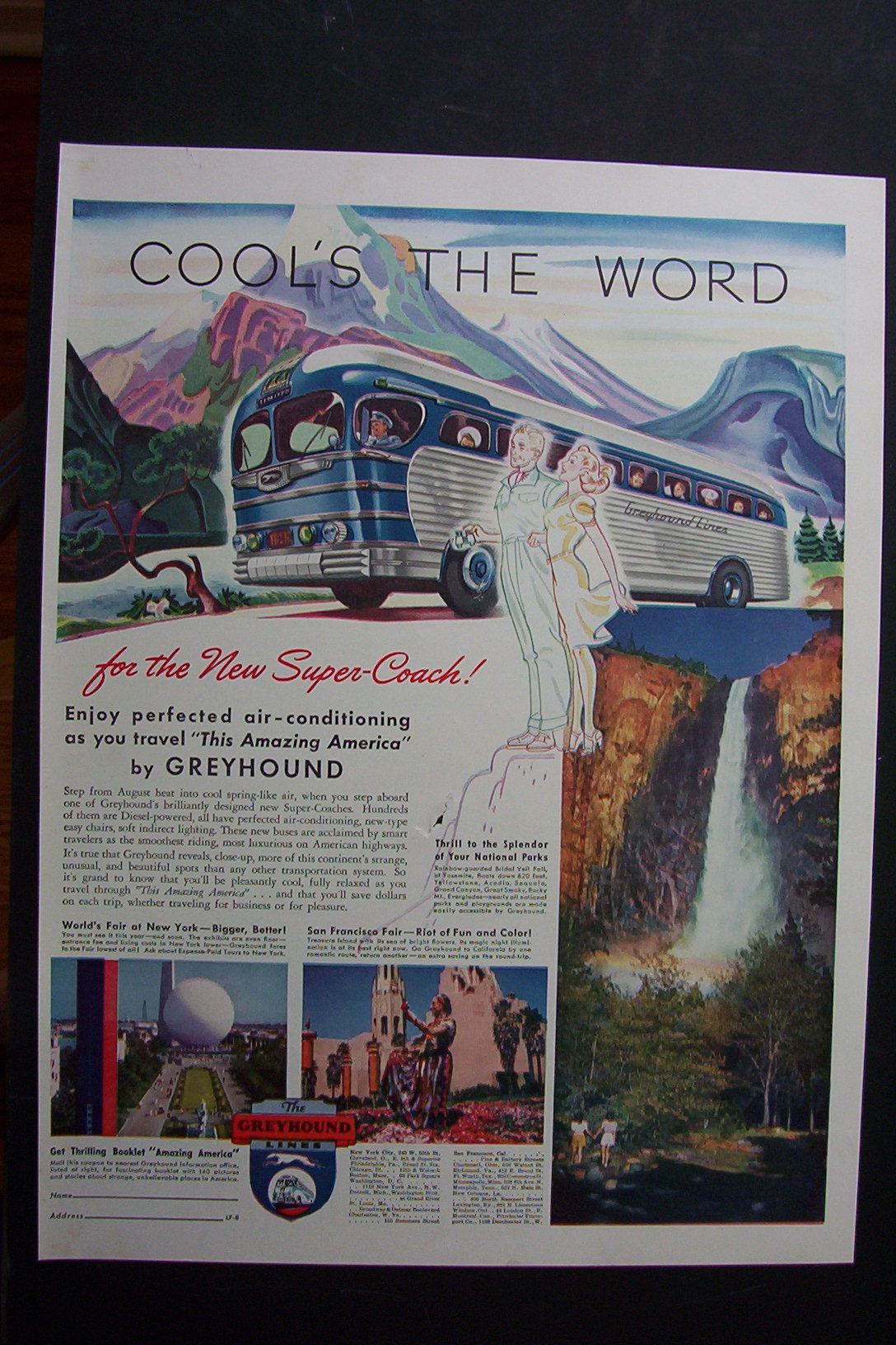 1940 Greyhound Bus Lines with Greyhound Bus