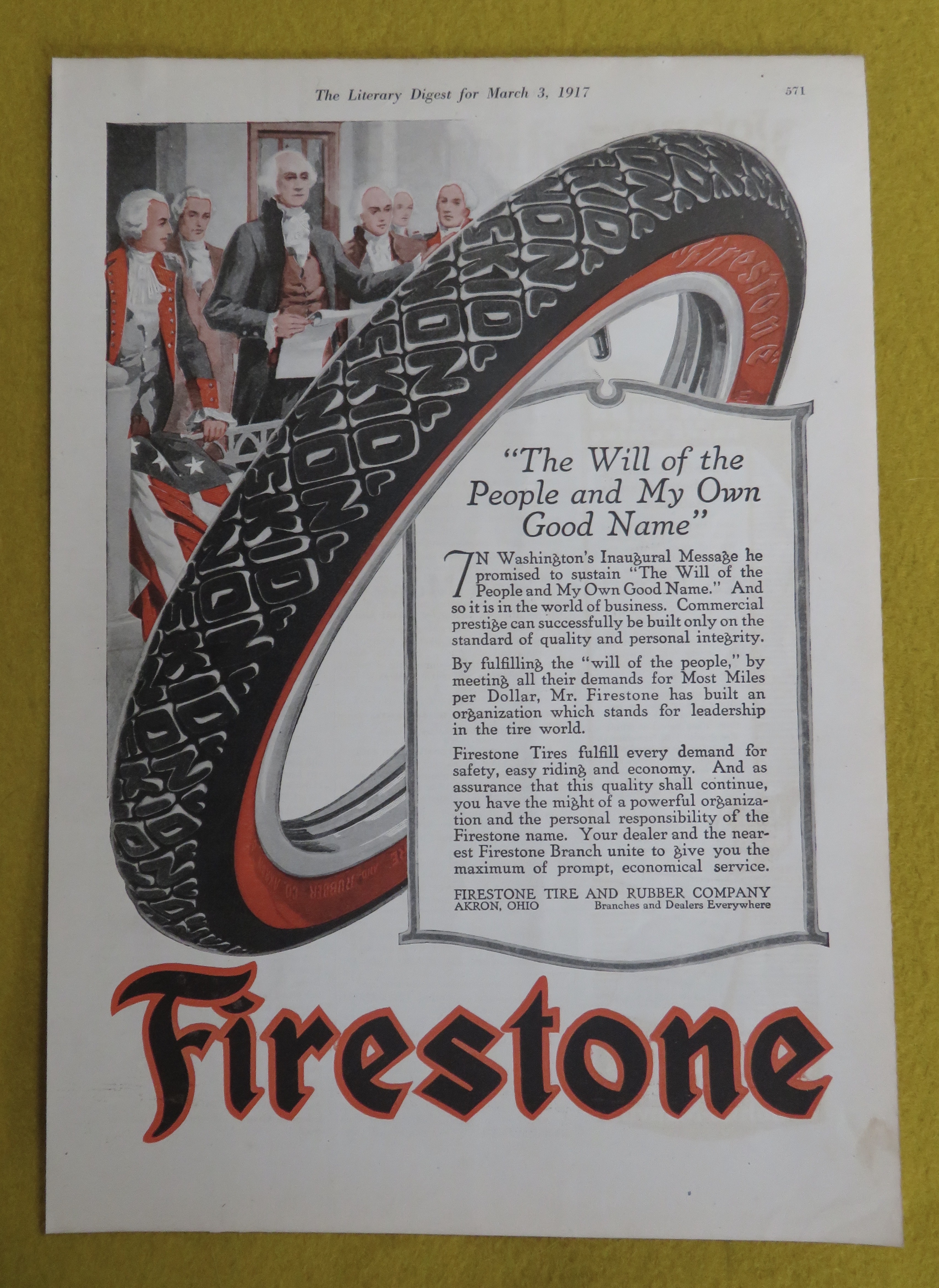 1917 Firestone Tires with a Firestone Tire