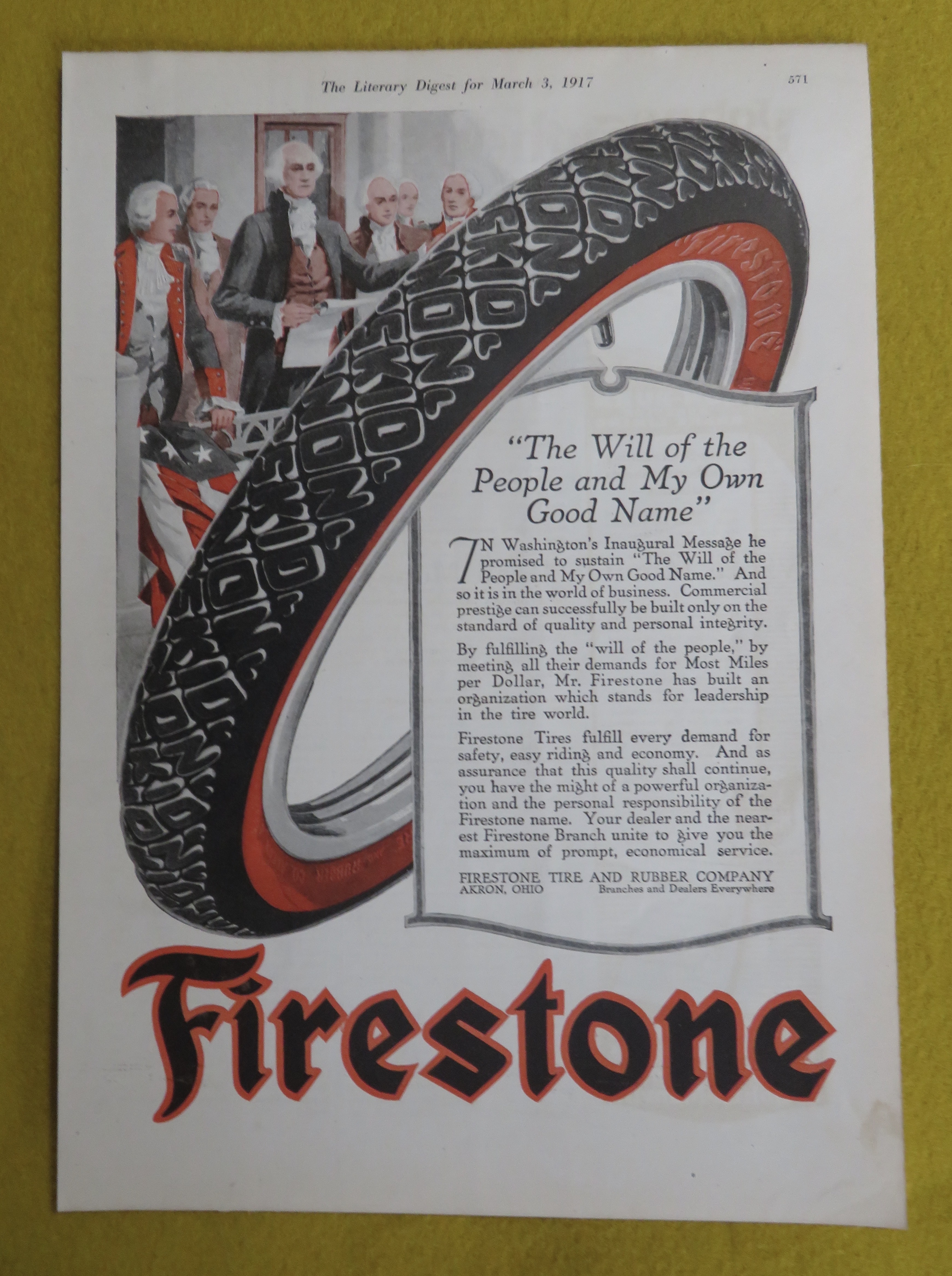 1917 Firestone Tires with a Firestone Tire