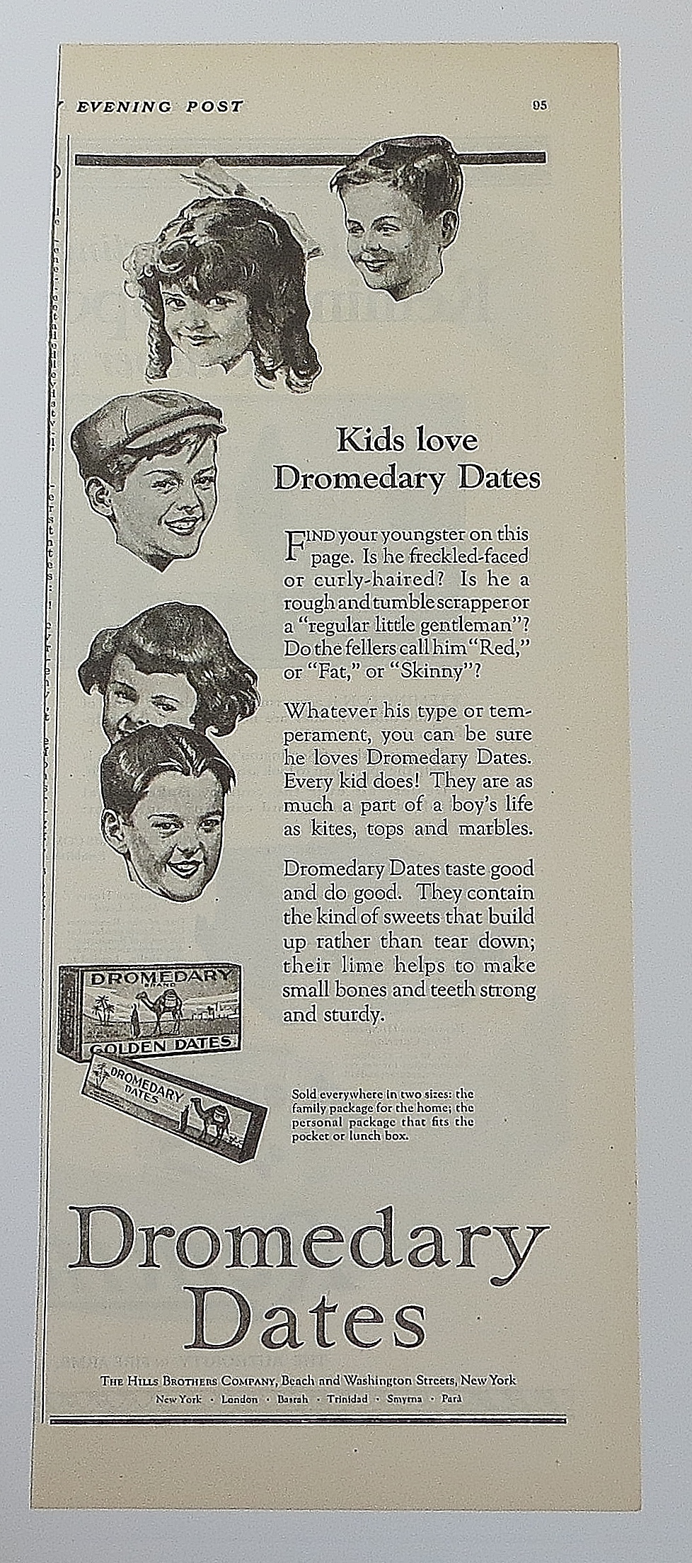 1923 Dromedary Dates With Kids Faces