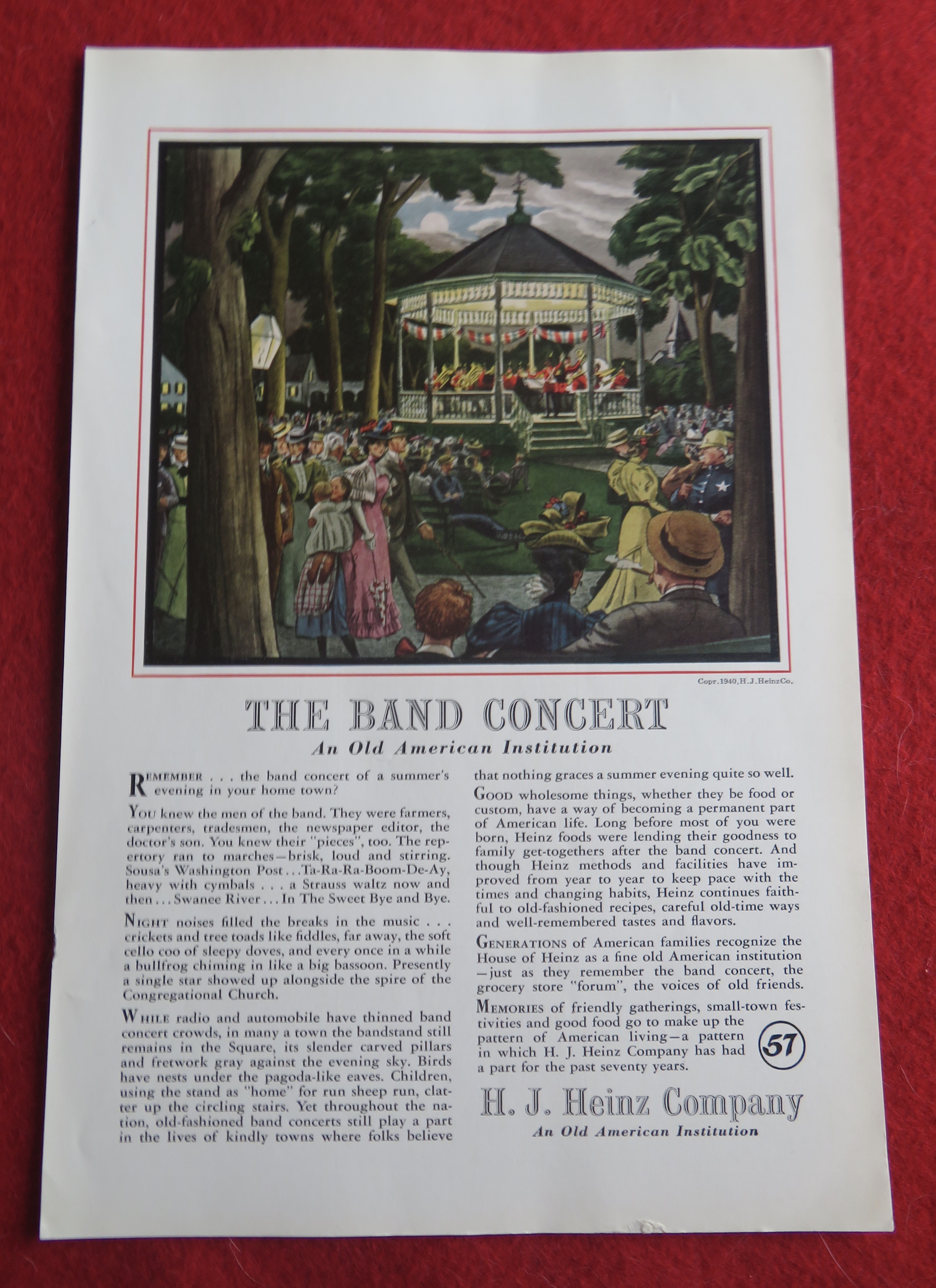 1940 H.  J. Heinz Company with The Band Concert