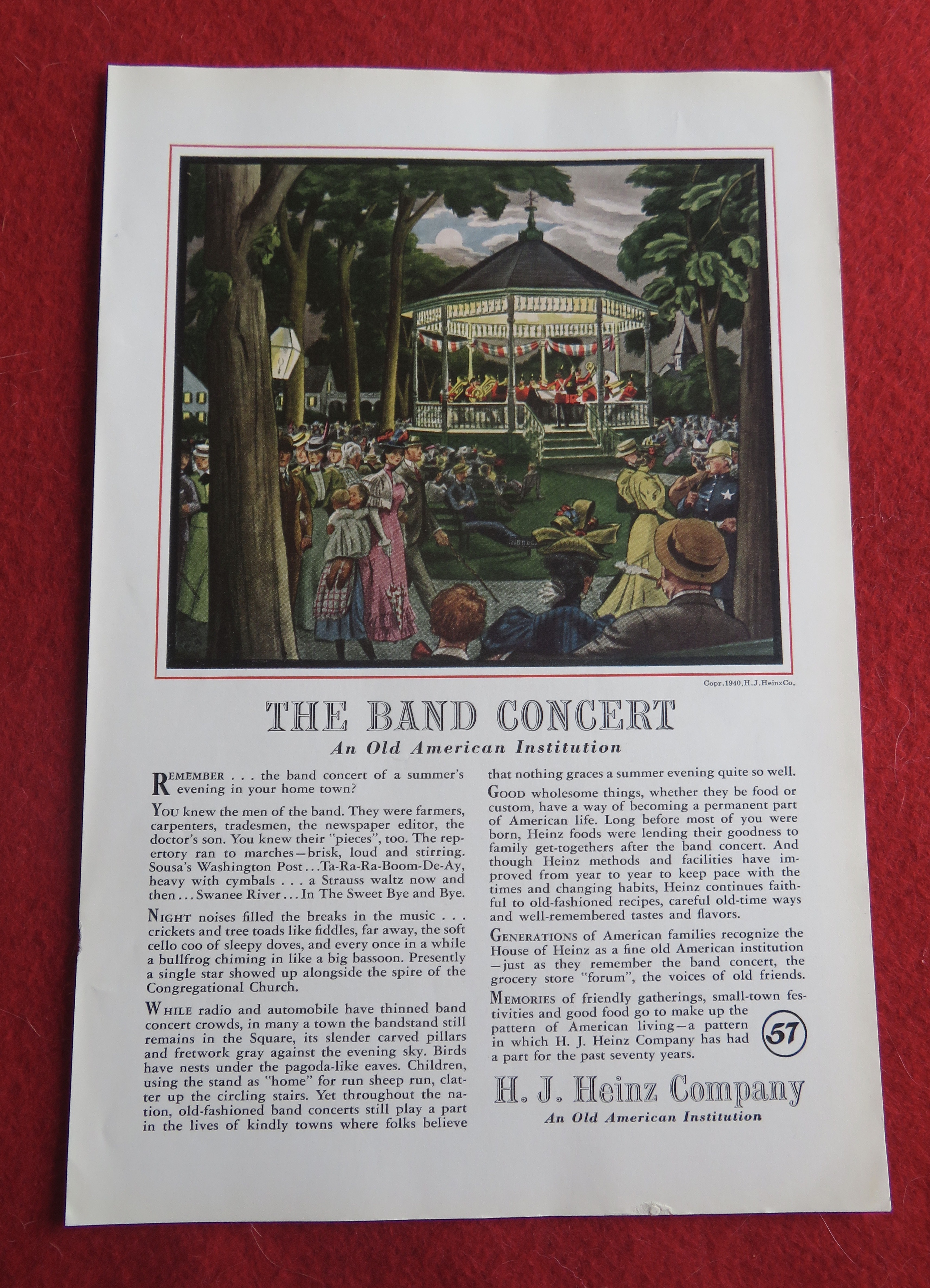 1940 H.  J. Heinz Company with The Band Concert