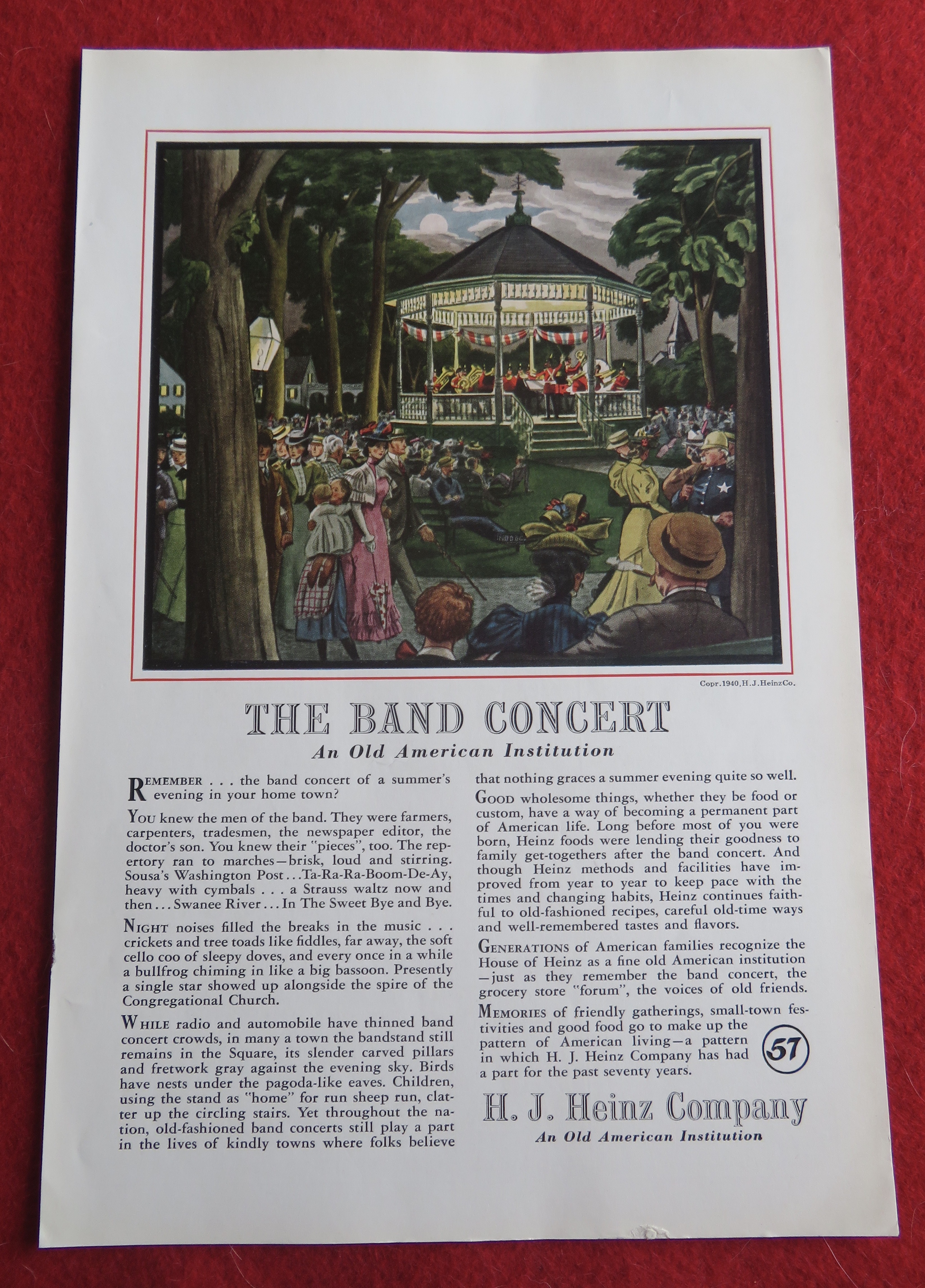 1940 H.  J. Heinz Company with The Band Concert