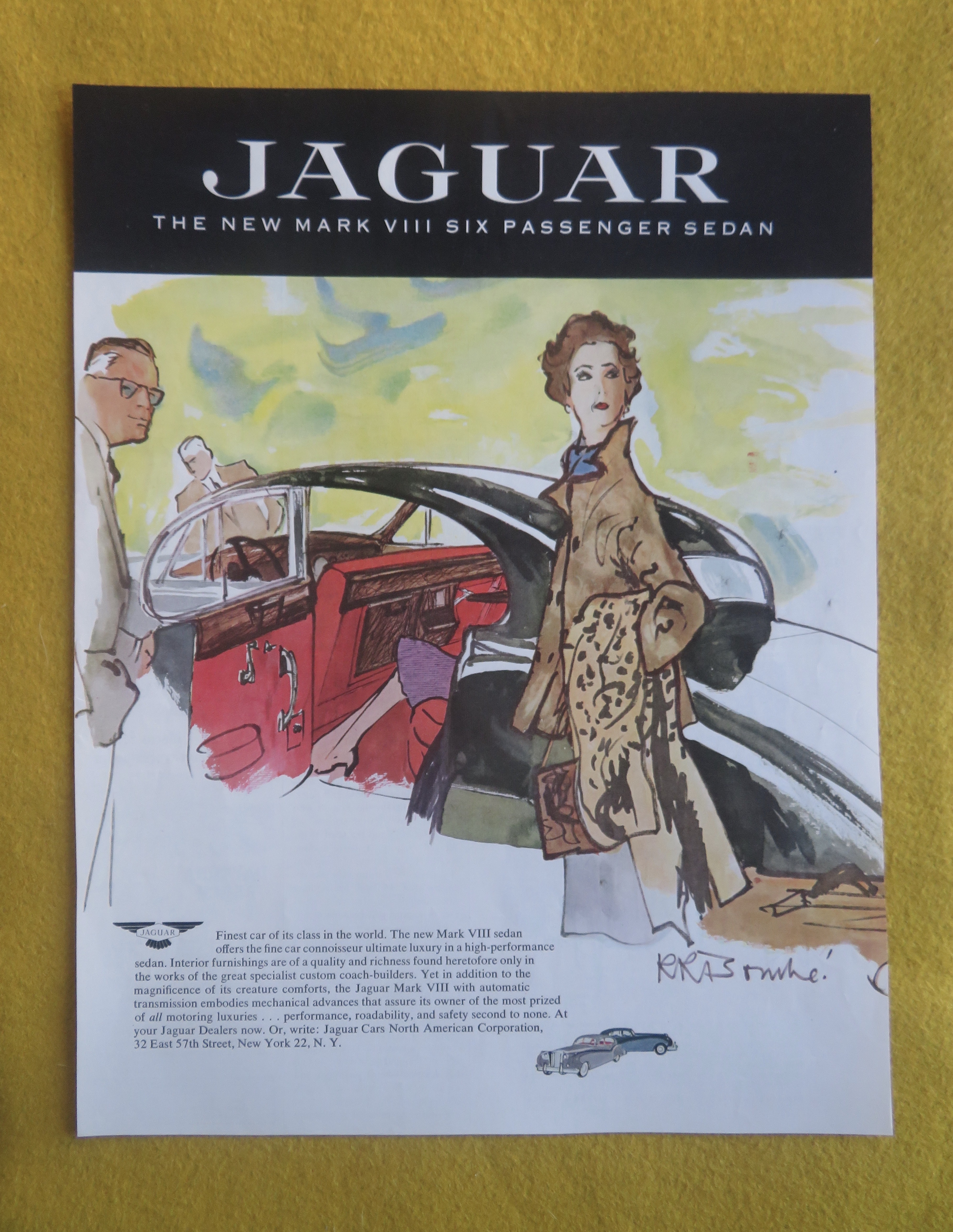 1957 Jaguar Automobile with New Mark VIII Sedan