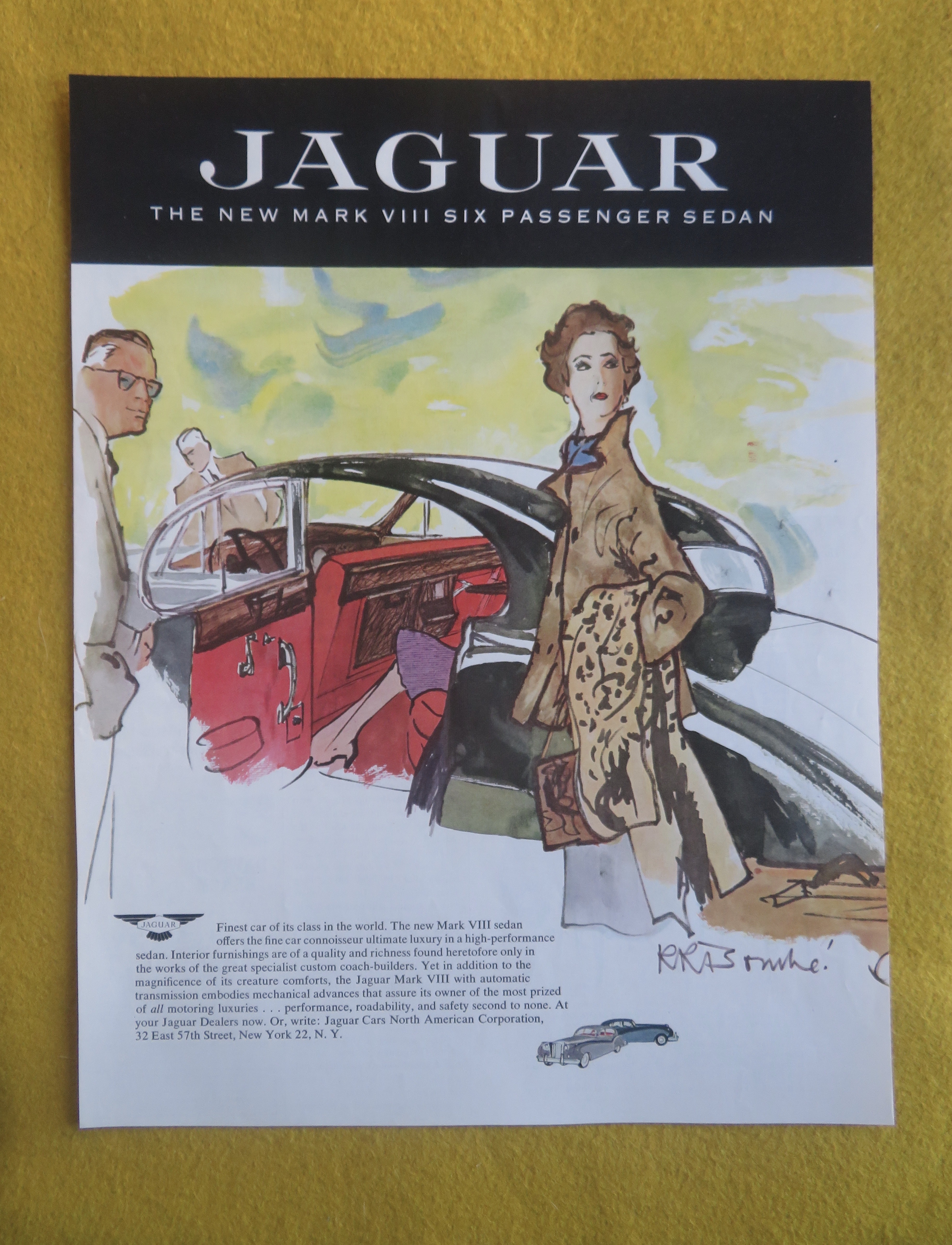1957 Jaguar Automobile with New Mark VIII Sedan