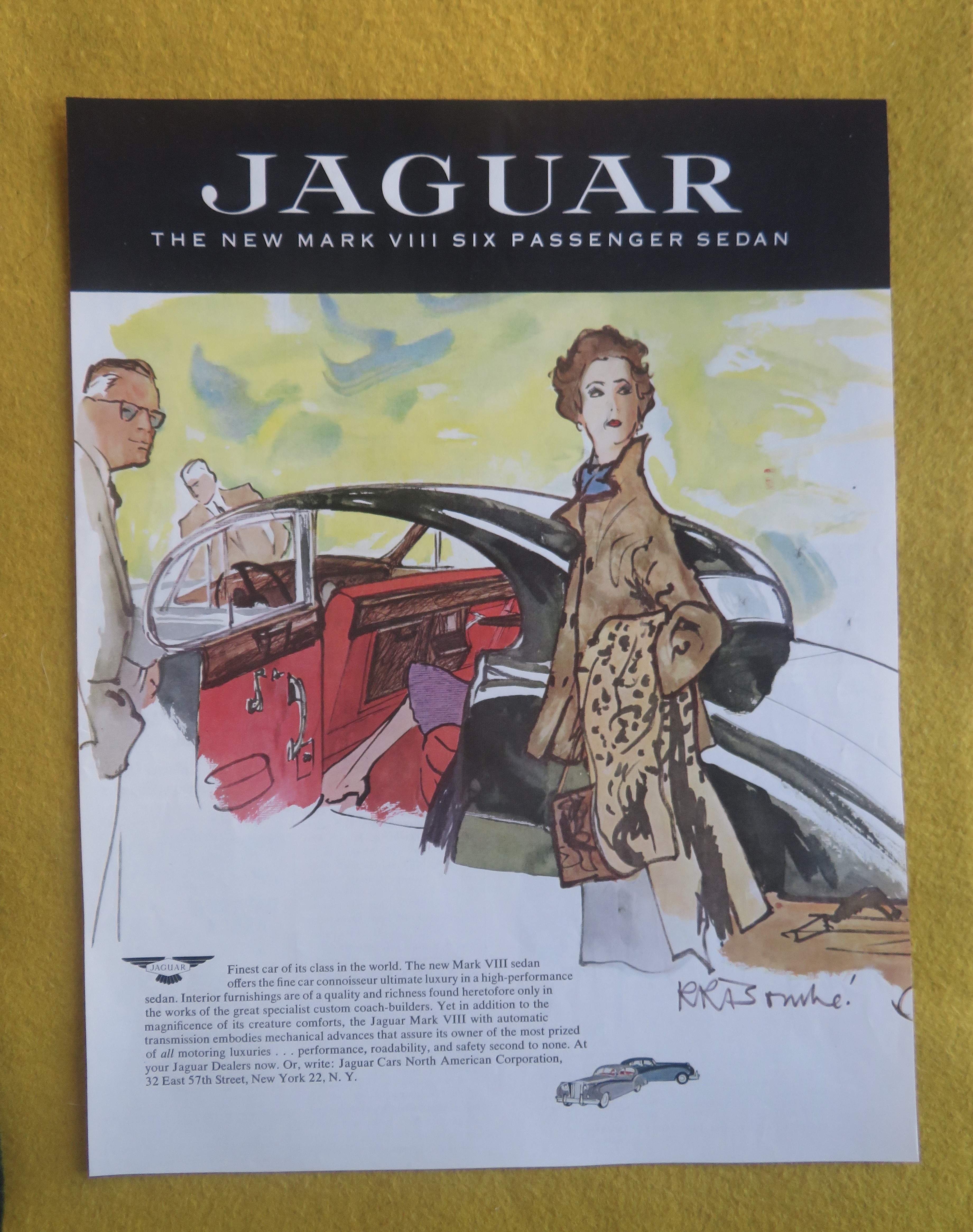 1957 Jaguar Automobile with New Mark VIII Sedan