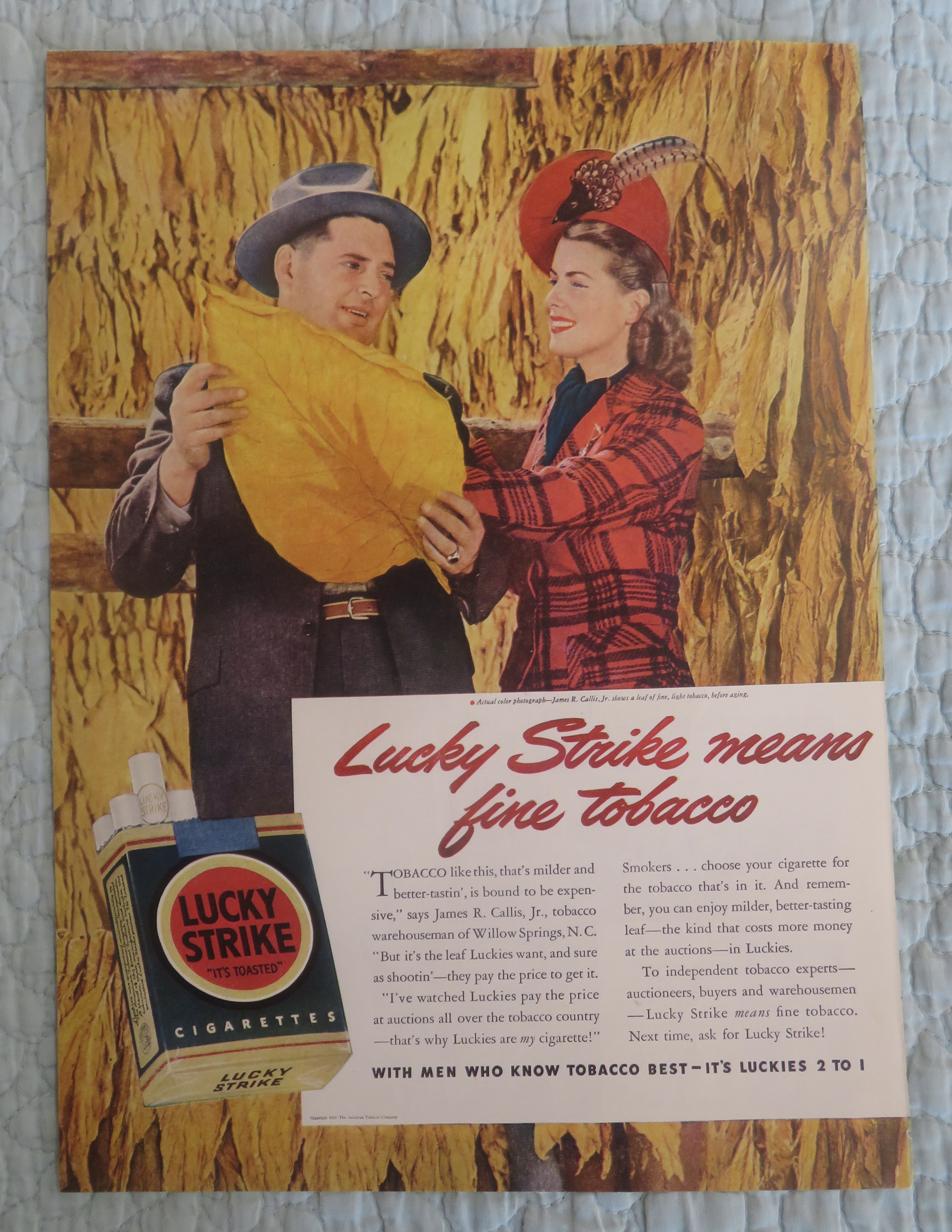 1942 Lucky Strike Cigarette with Man & Woman