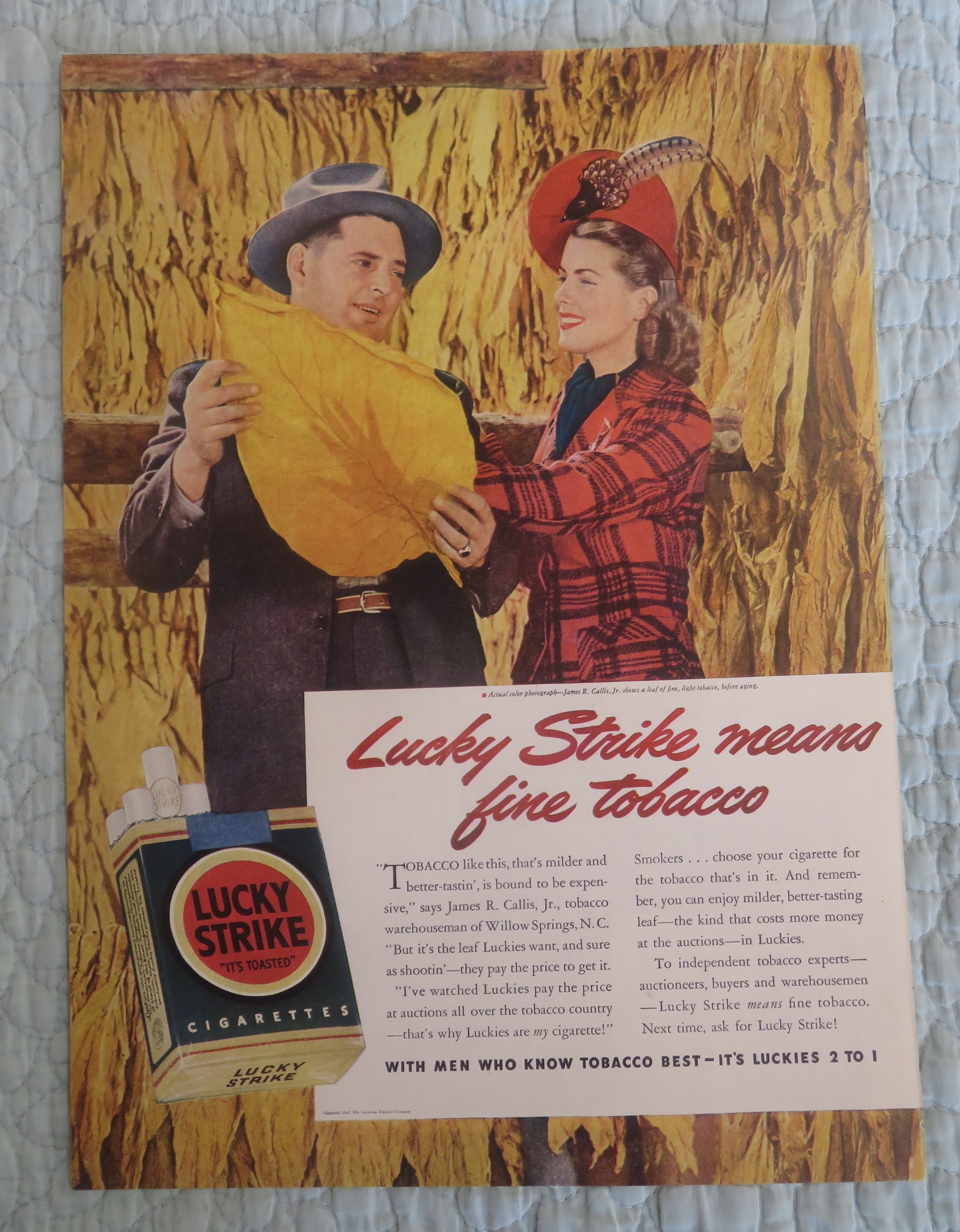 1942 Lucky Strike Cigarette with Man & Woman