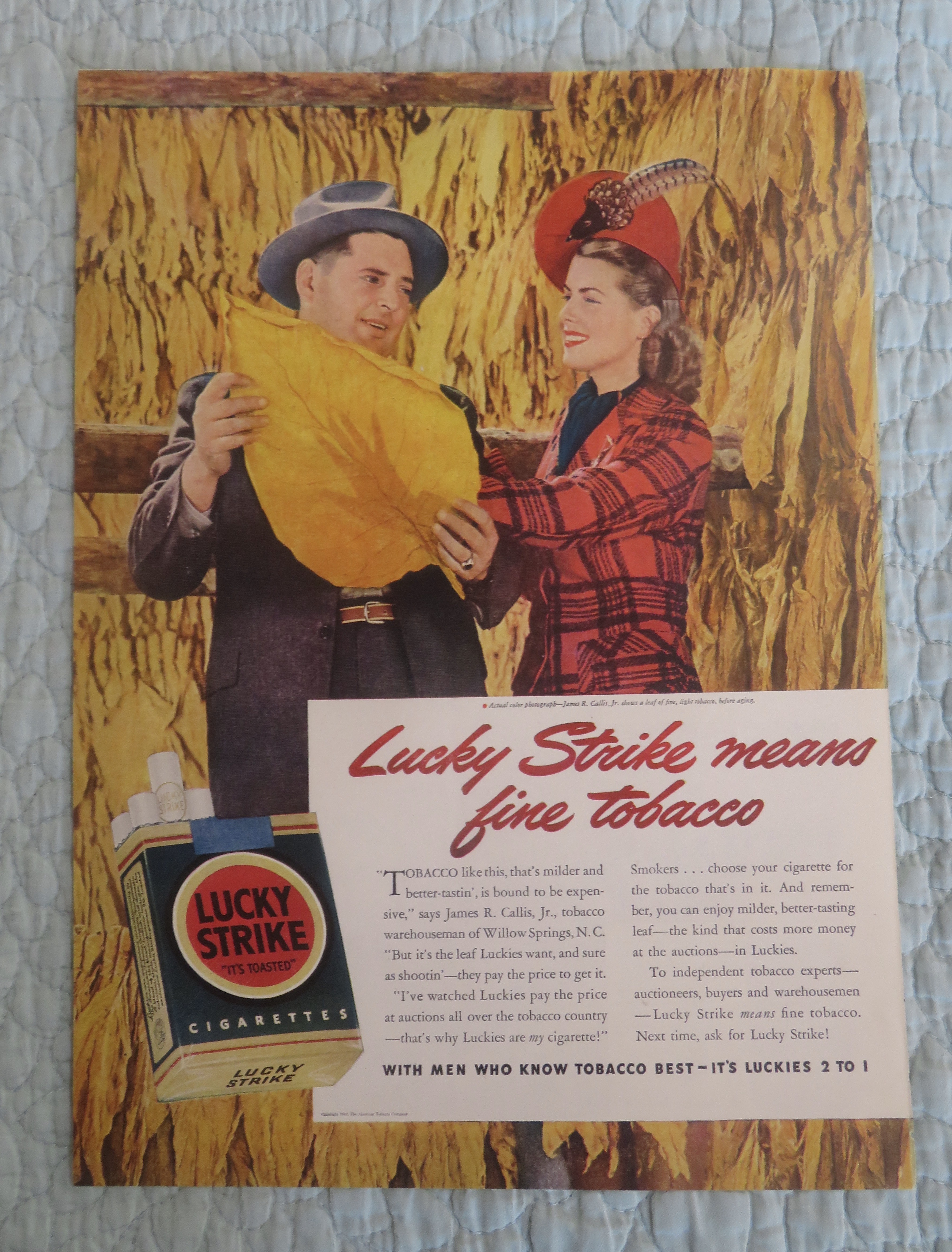 1942 Lucky Strike Cigarette with Man & Woman