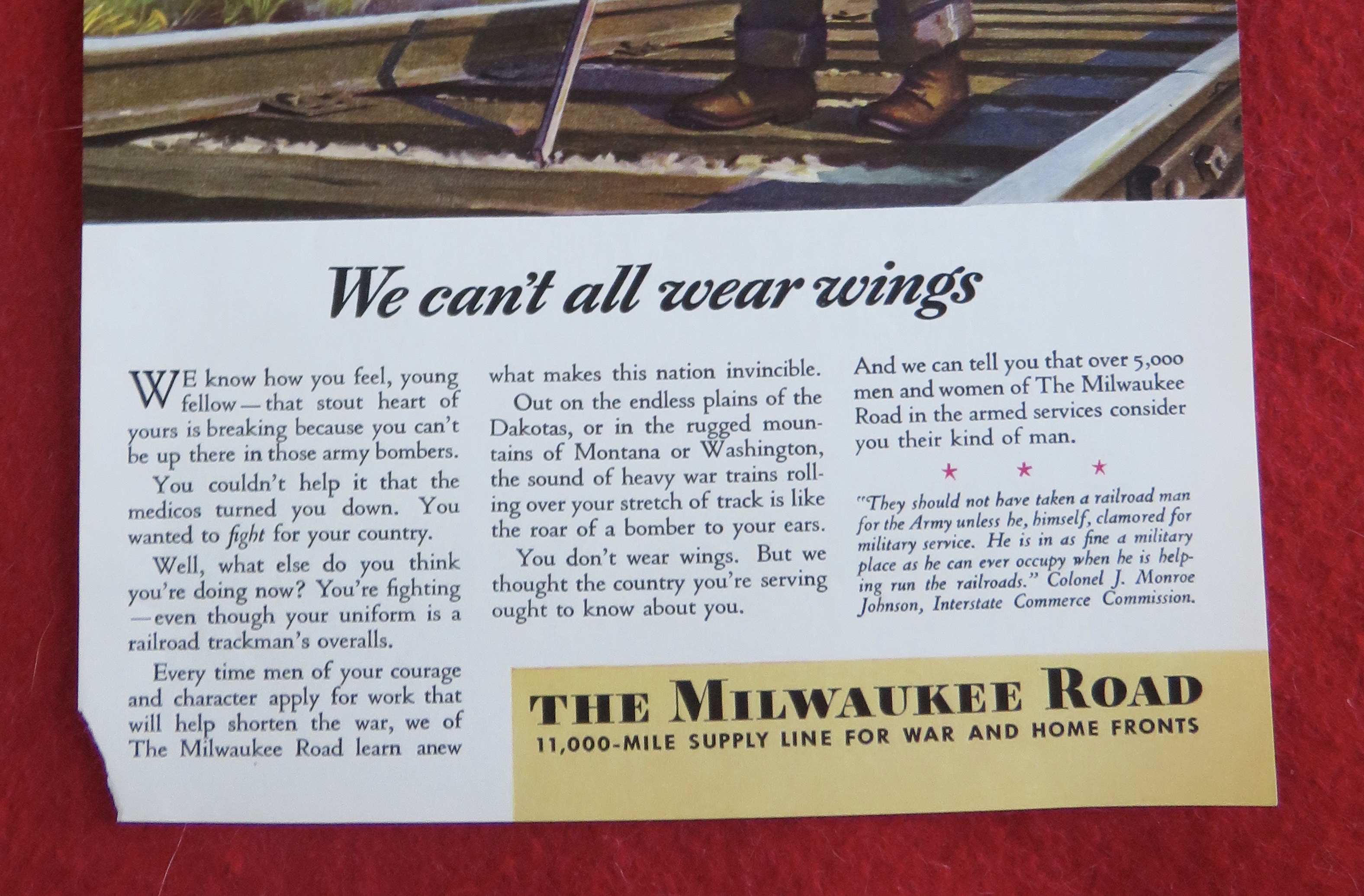 1944 Milwaukee Road with Men Working on Railroad