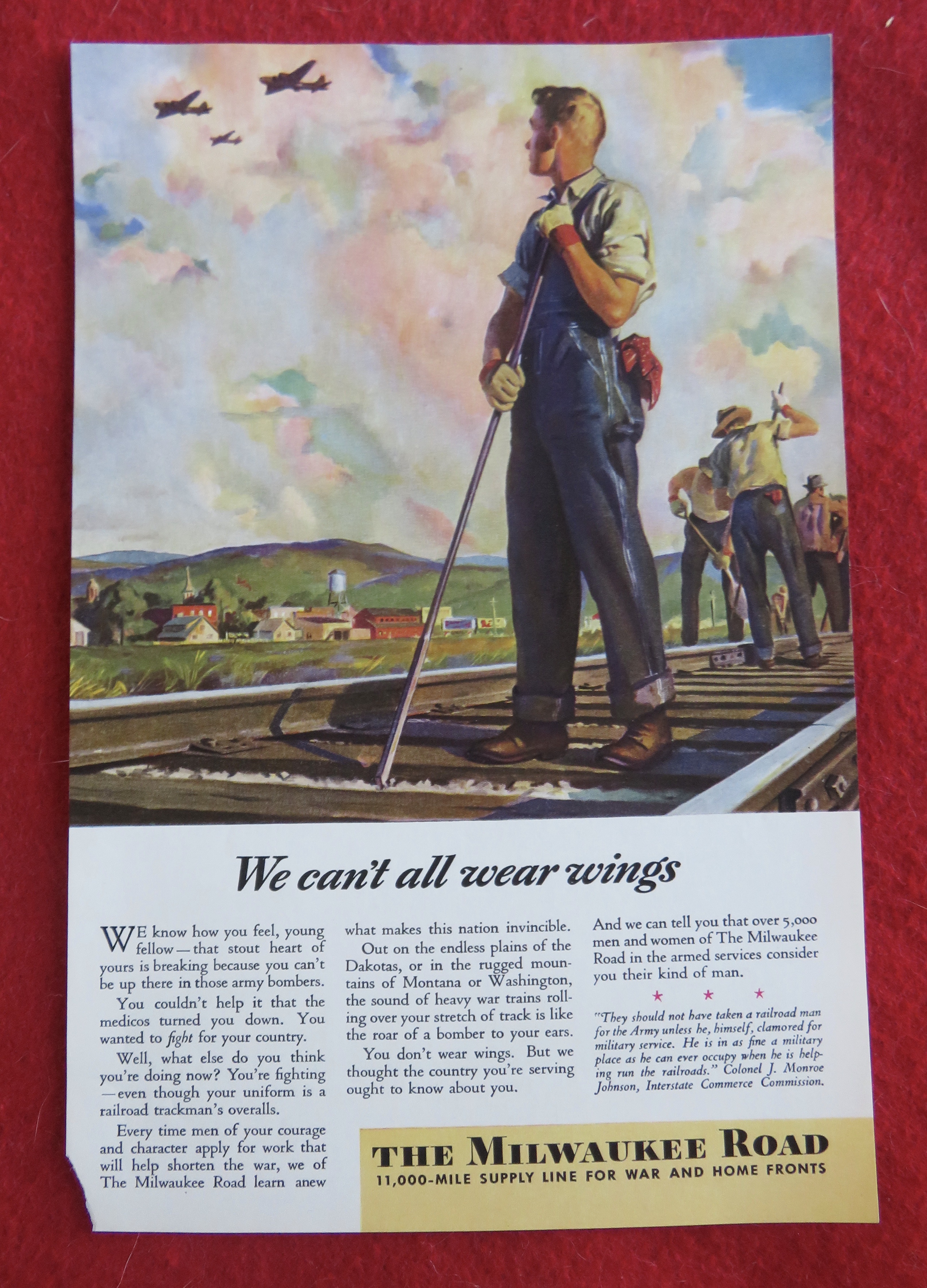 1944 Milwaukee Road with Men Working on Railroad