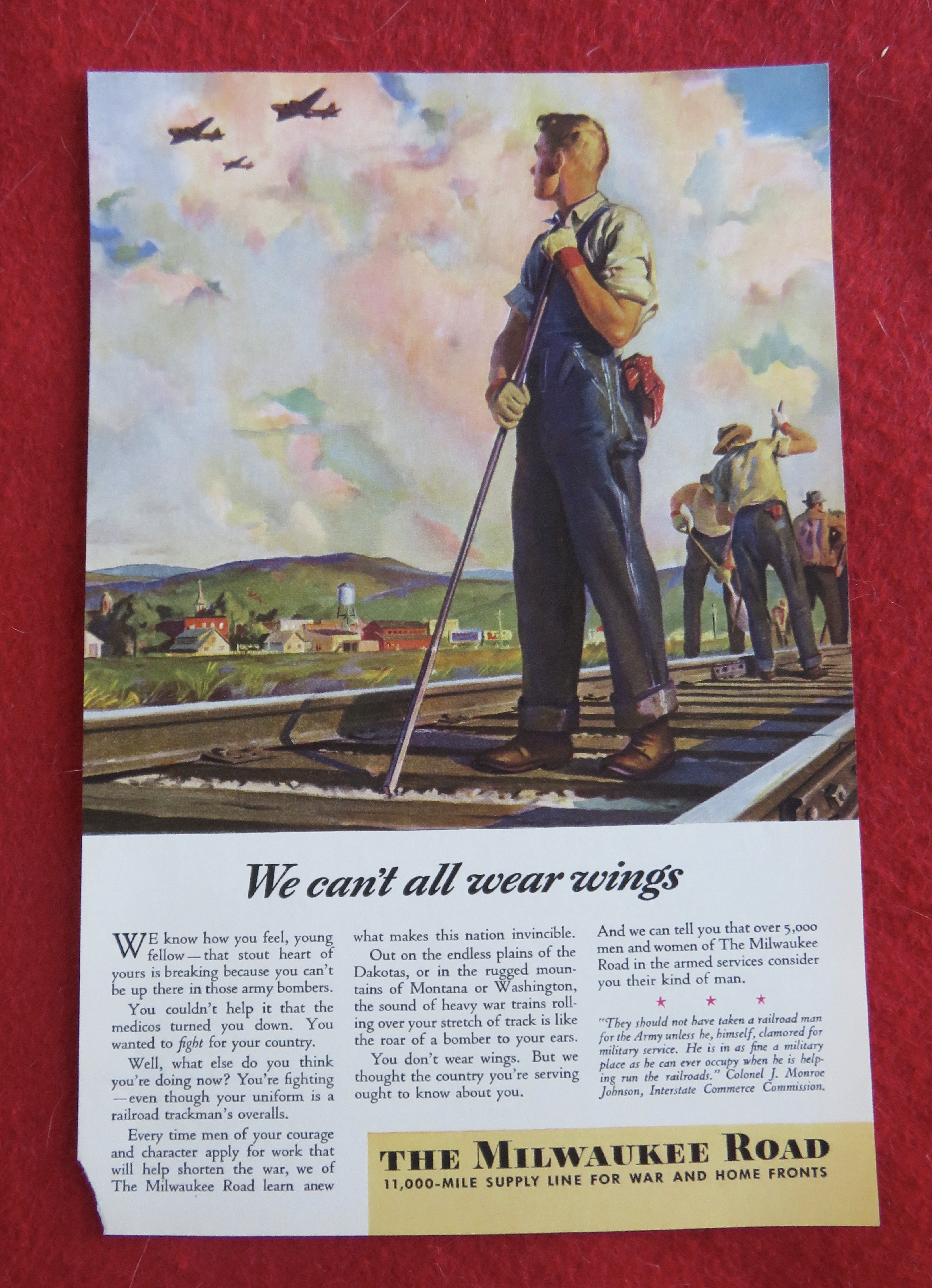 1944 Milwaukee Road with Men Working on Railroad