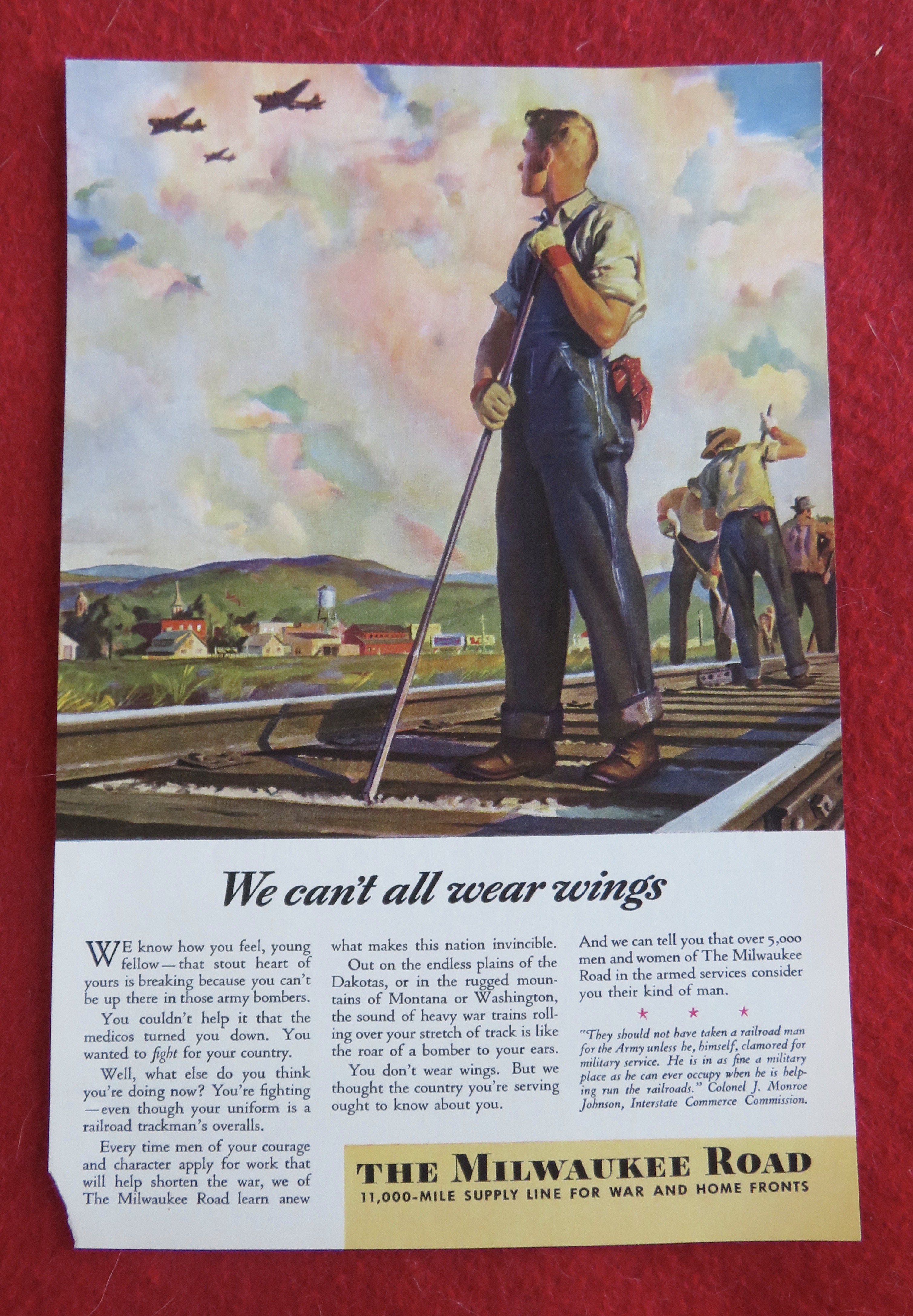1944 Milwaukee Road with Men Working on Railroad