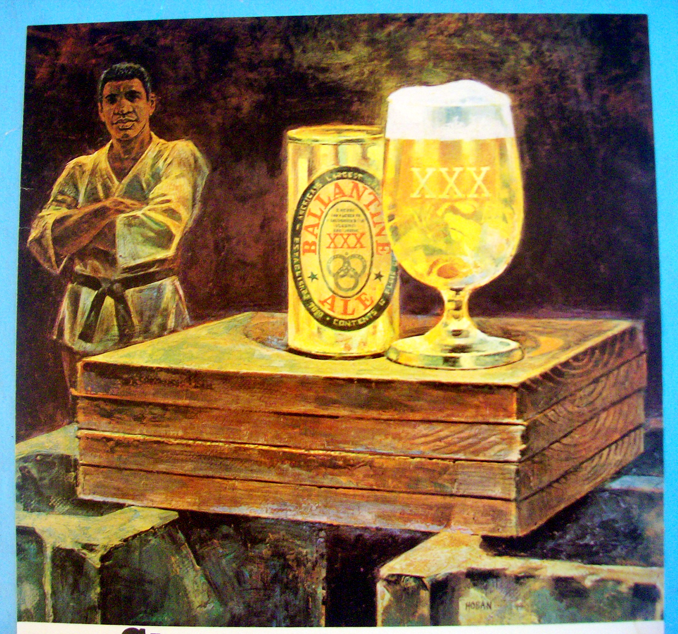 1968 Ballantine Ale with Man In Karate Suit