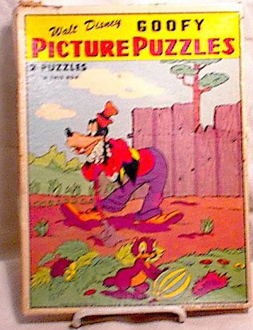 Two Walt Disney Goofy Puzzles~Whitman~1950'S