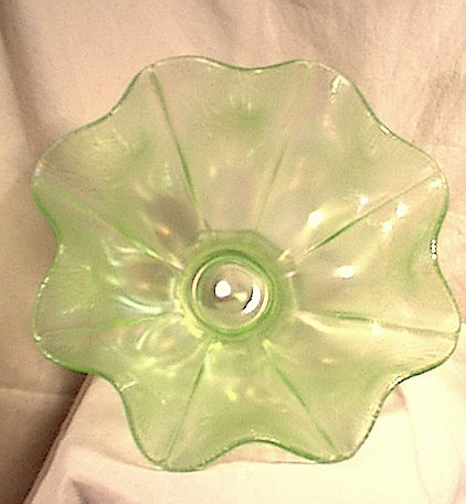 LARGE 10' FENTON STRETCH GLASS BOWL~YELLOW/GR