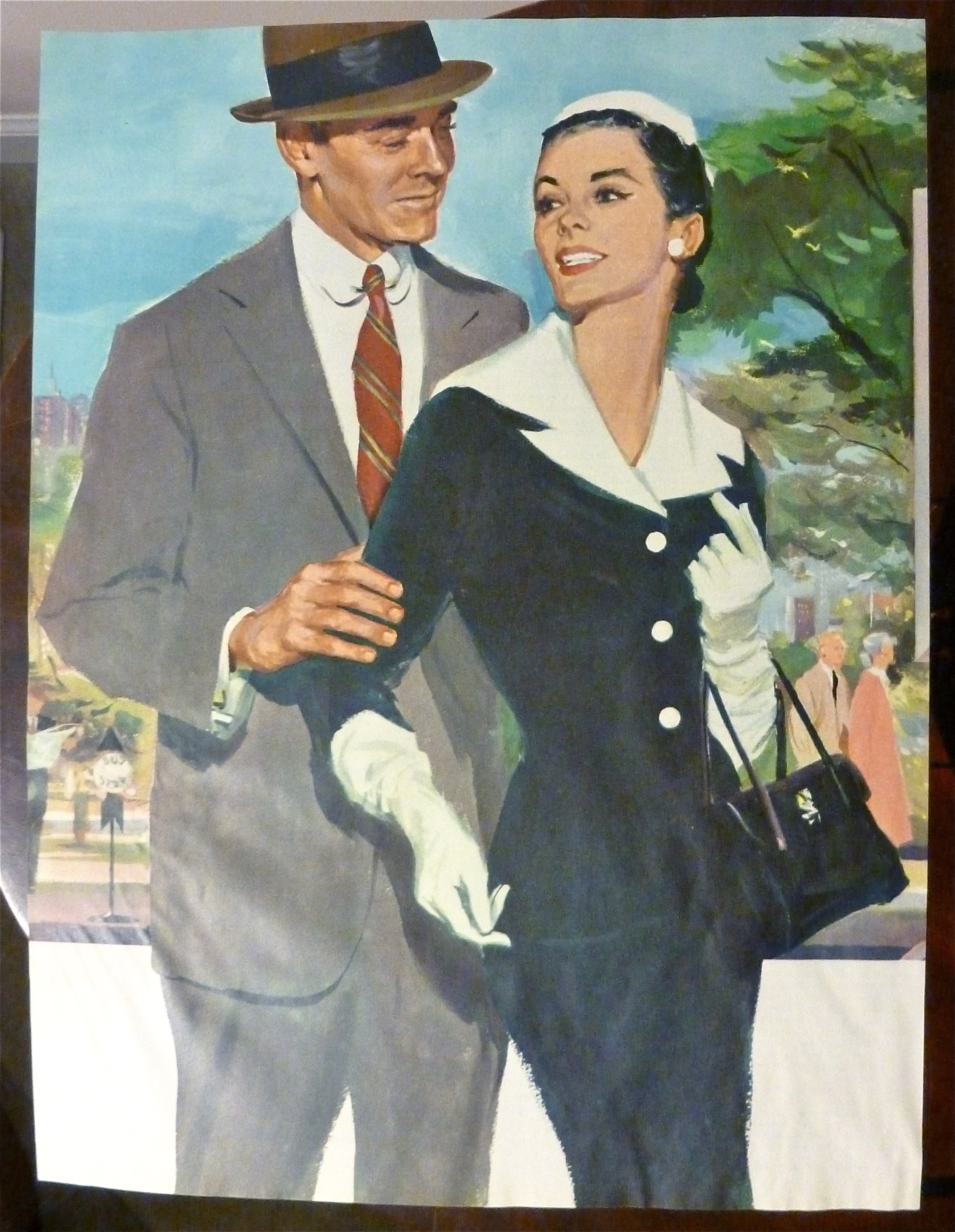 1956 Schlitz Beer with Man & Woman Walking Together