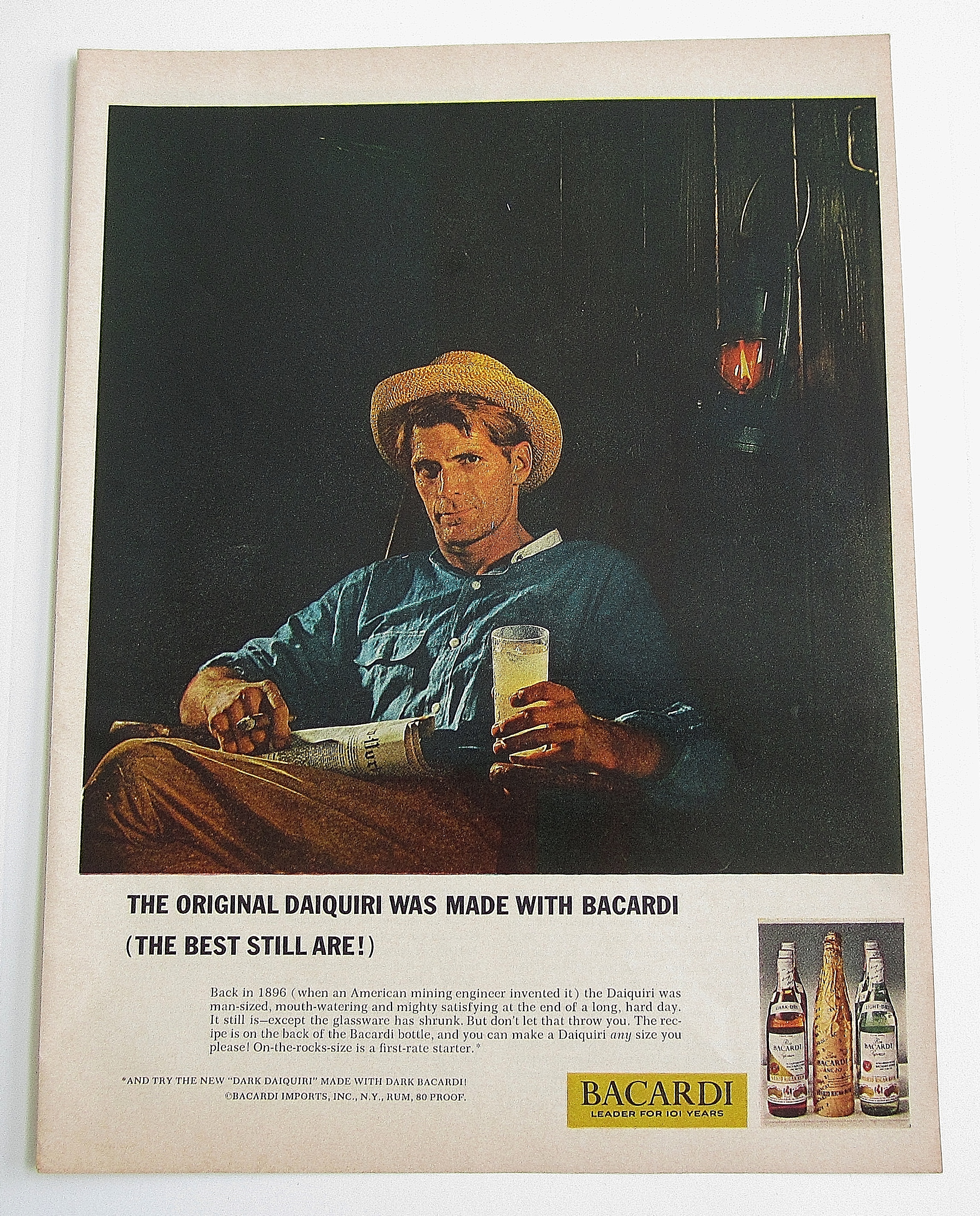 1963 Bacardi With Man Holding A Drink In His Hand