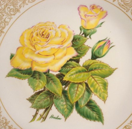 Boehm Peace Rose Plate