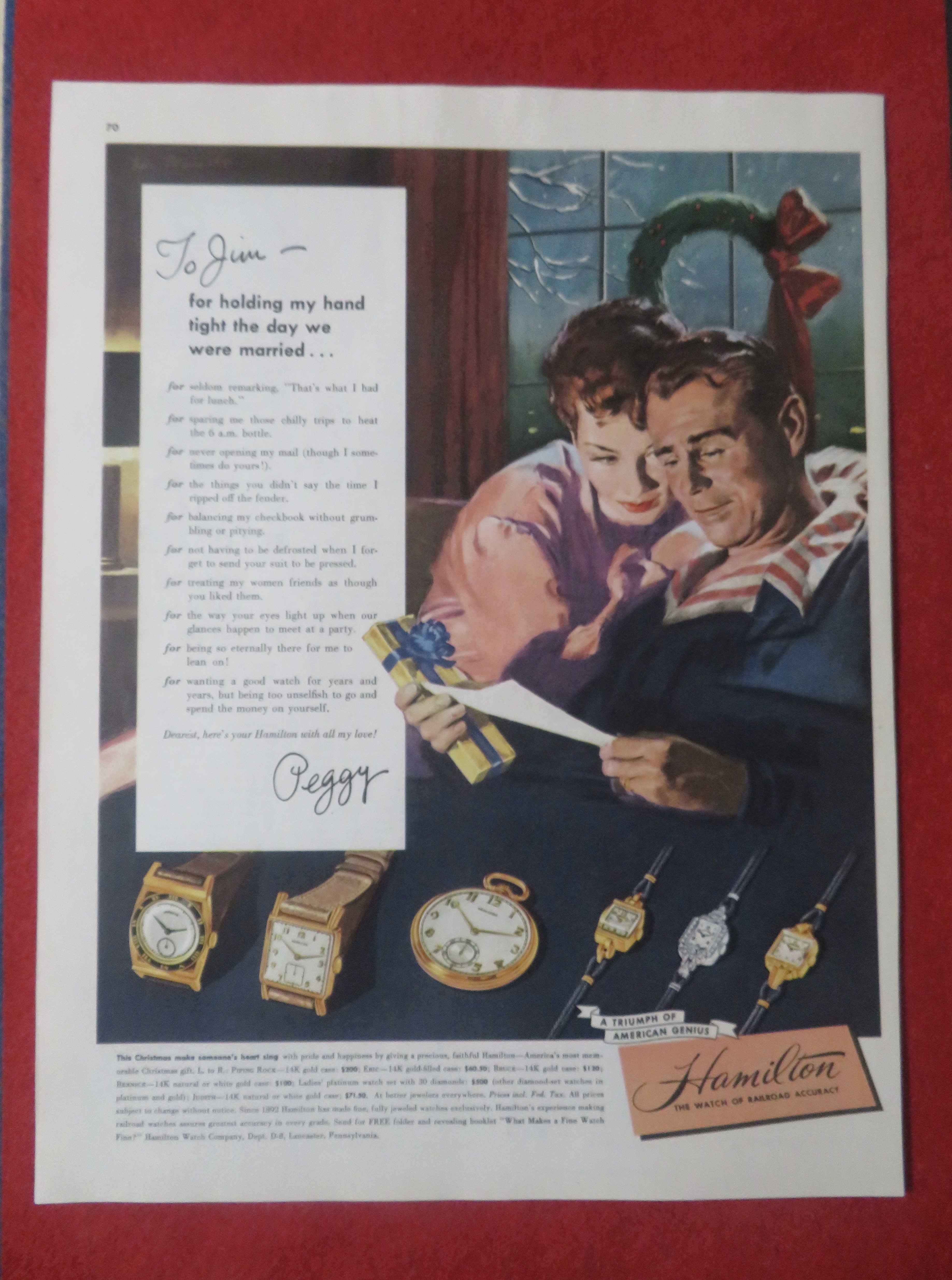 1948 Hamilton Watch with Woman Giving Man A Present