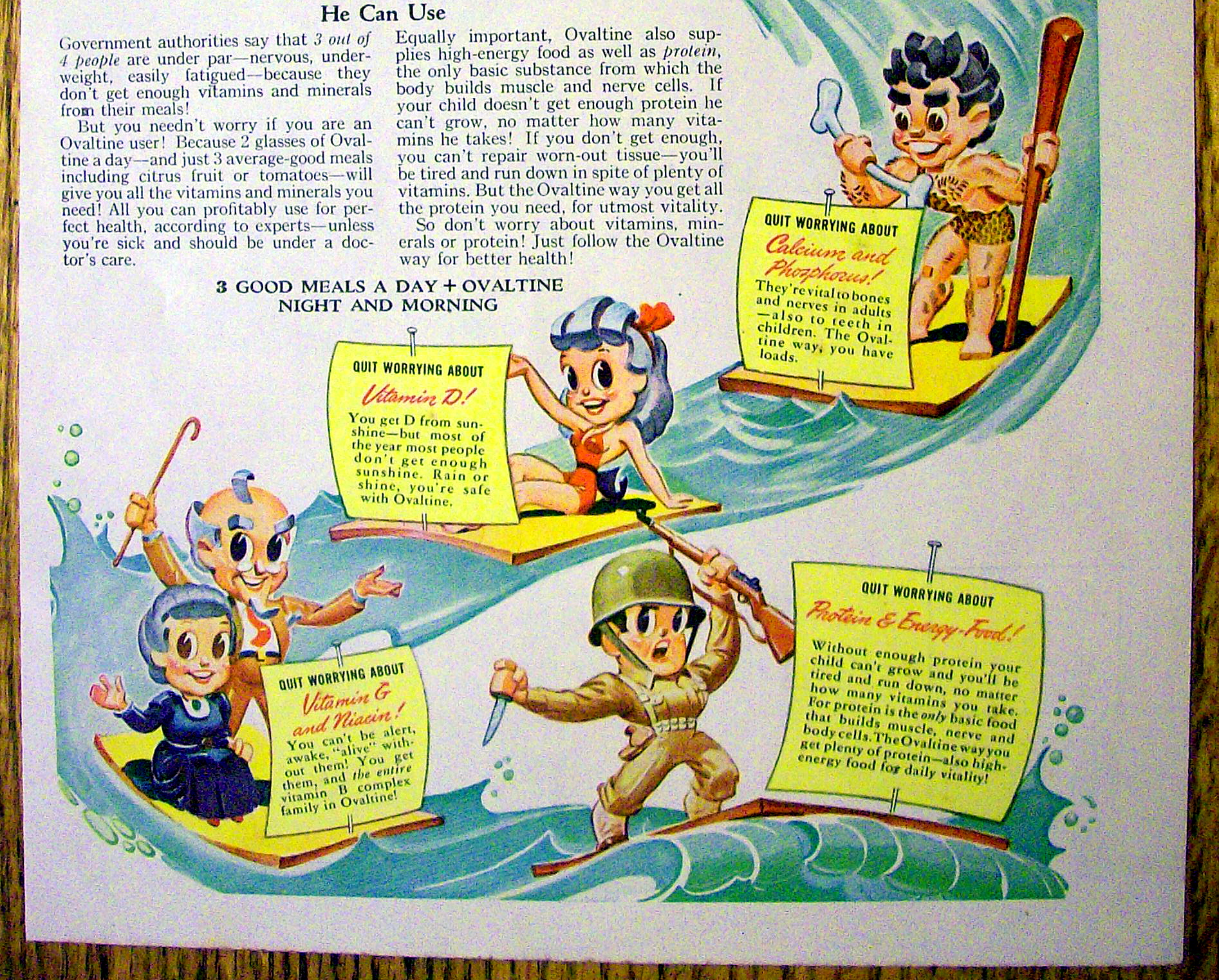 1944 Ovaltine w/Quit Worrying About Vitamins & Minerals