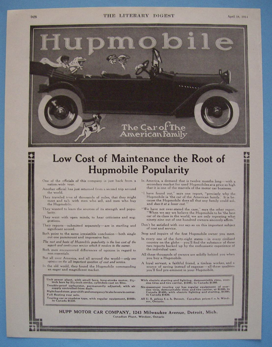 Vintage Ad: 1914 Hupmobile