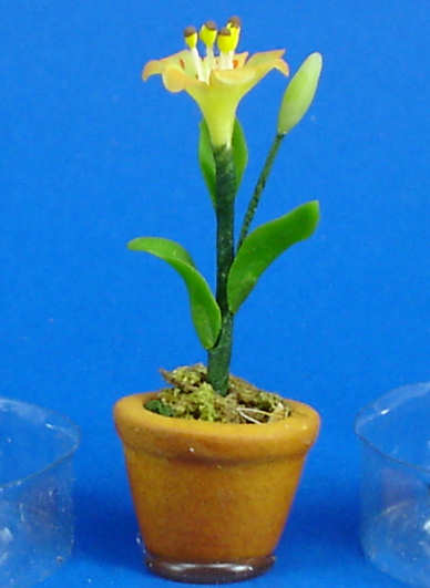 Dollhouse Miniature Flower in Clay Pot