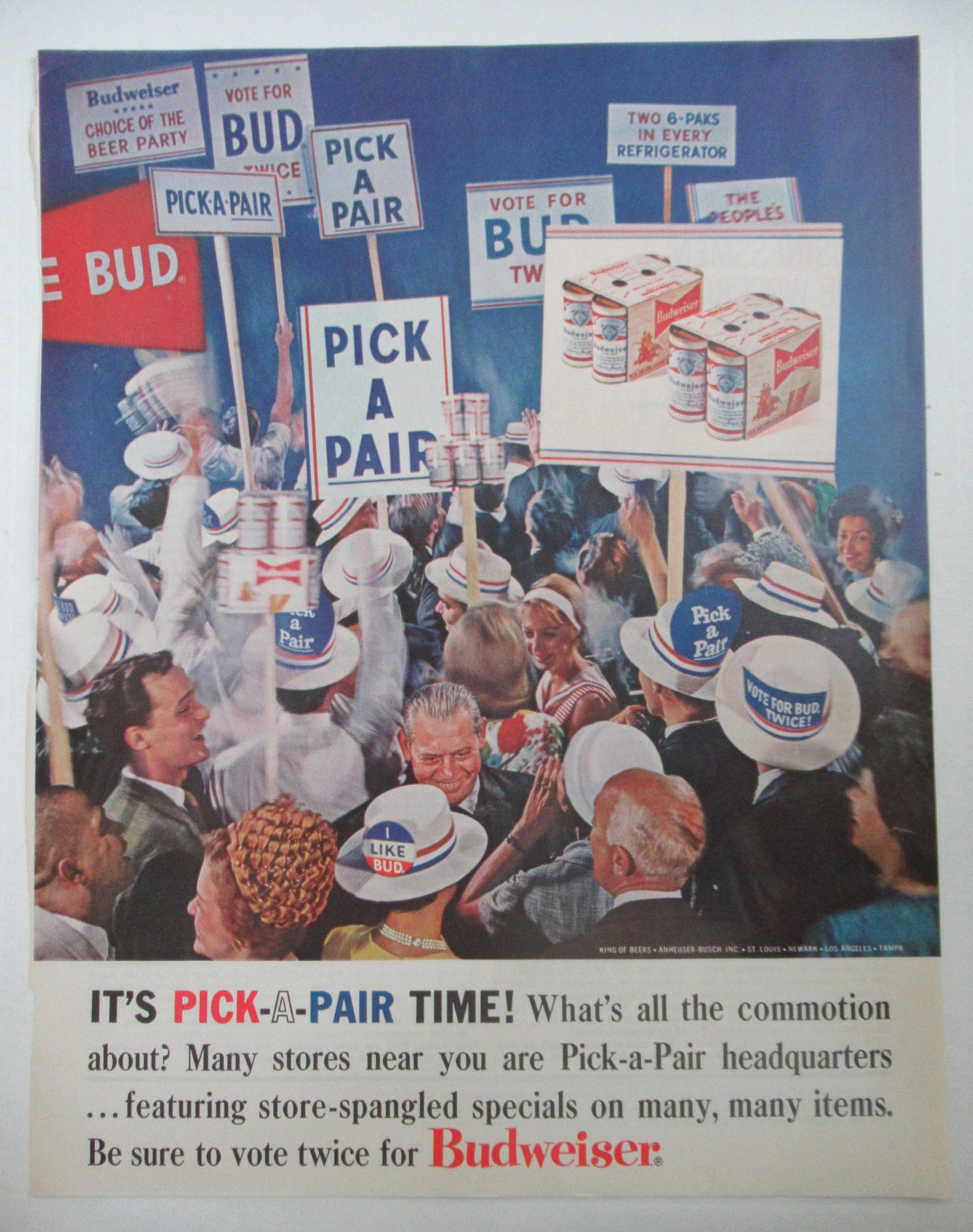 1964 Budweiser Beer with Pick A Pair Time